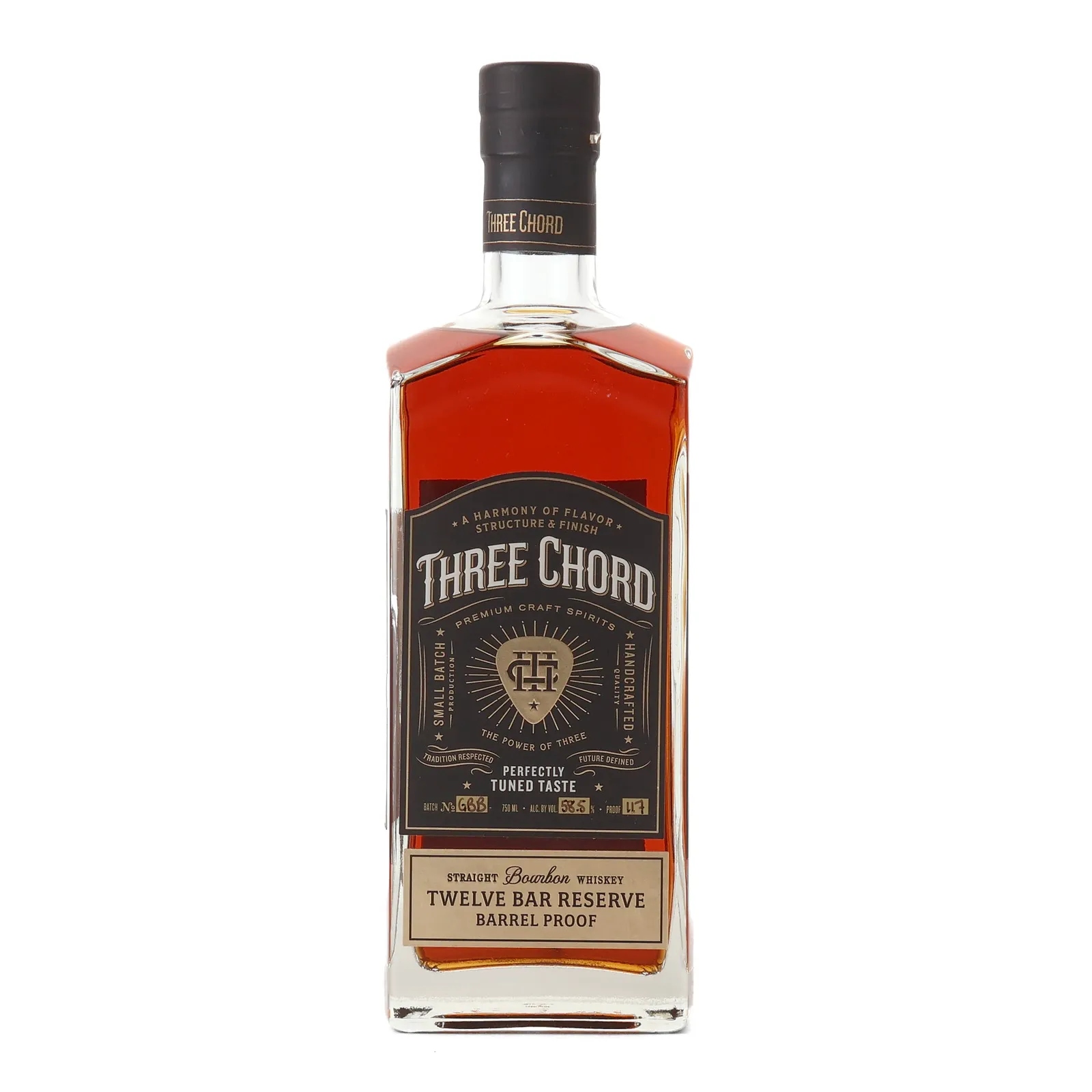 Three Chord Twelve Bar Reserve Barrel Proof 'Go Big Blue' Private Barrel Selection 12 Year Old, Cask #601 & 602, Batch No. GBB, 58.5% whisky bottle
