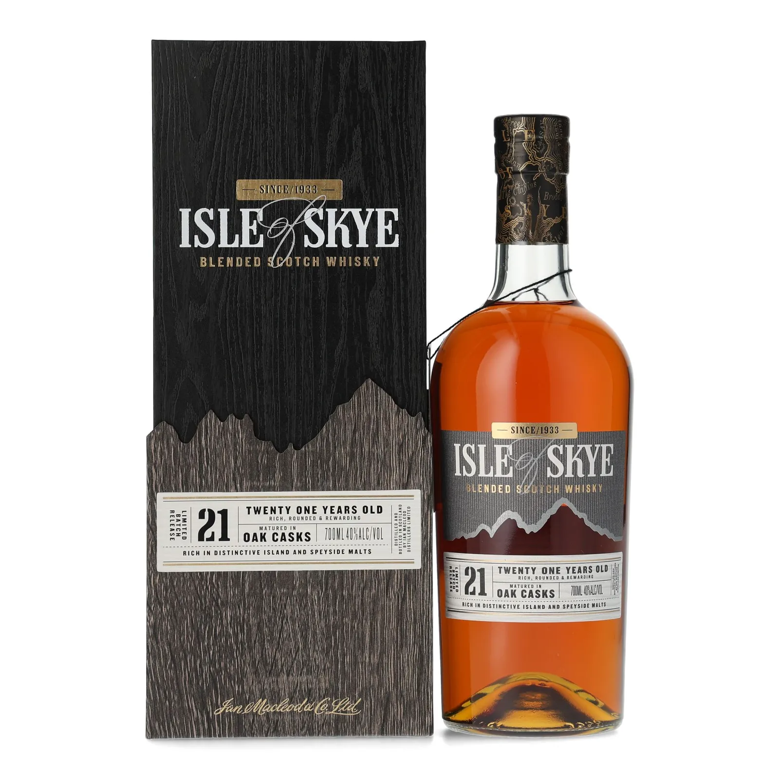 Isle of Skye 21 Year Old, Oak Cask, 40% whisky bottle