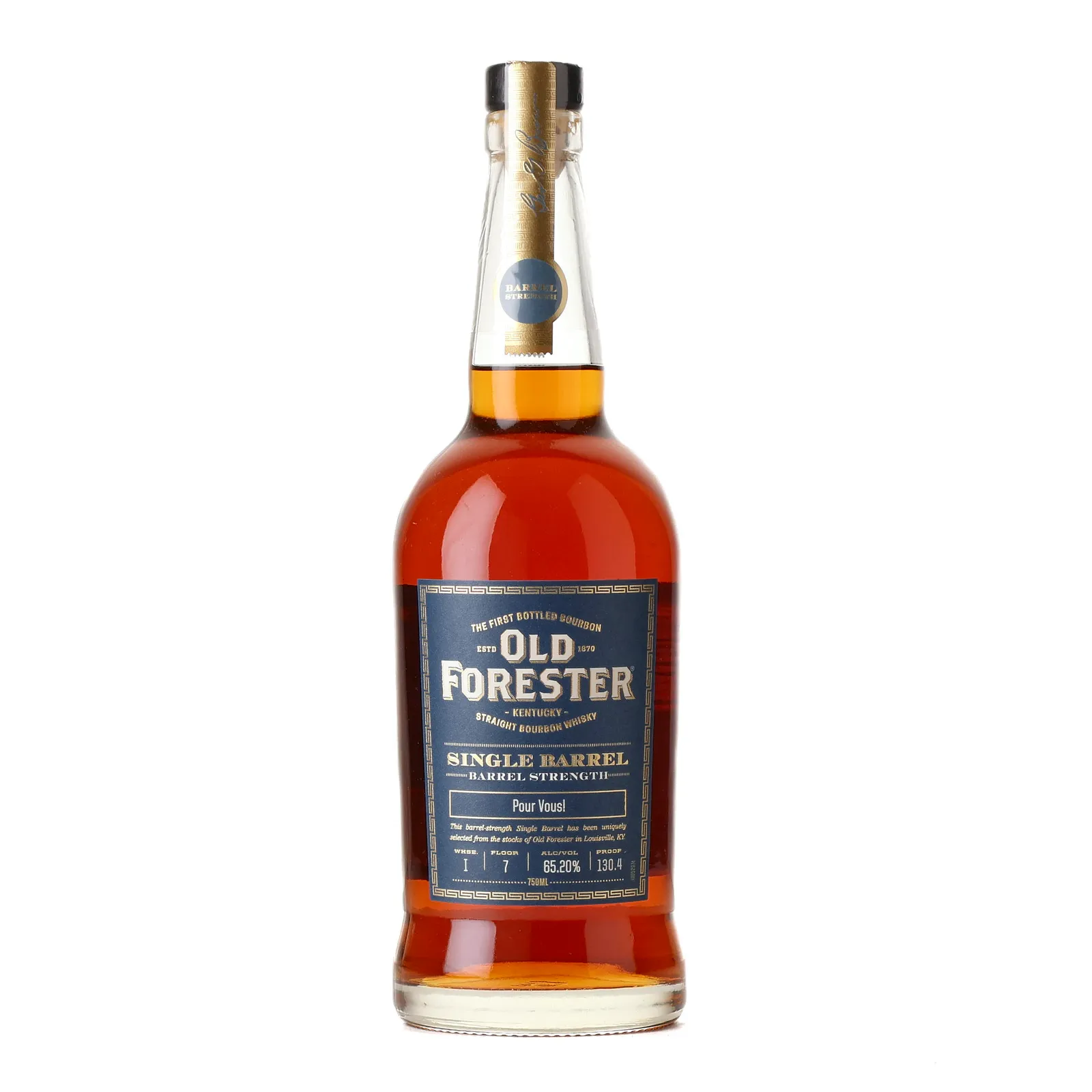 Old Forester Single Barrel Barrel Strength 'Pour Vous!' Private Barrel Selection, 65.2% whisky bottle