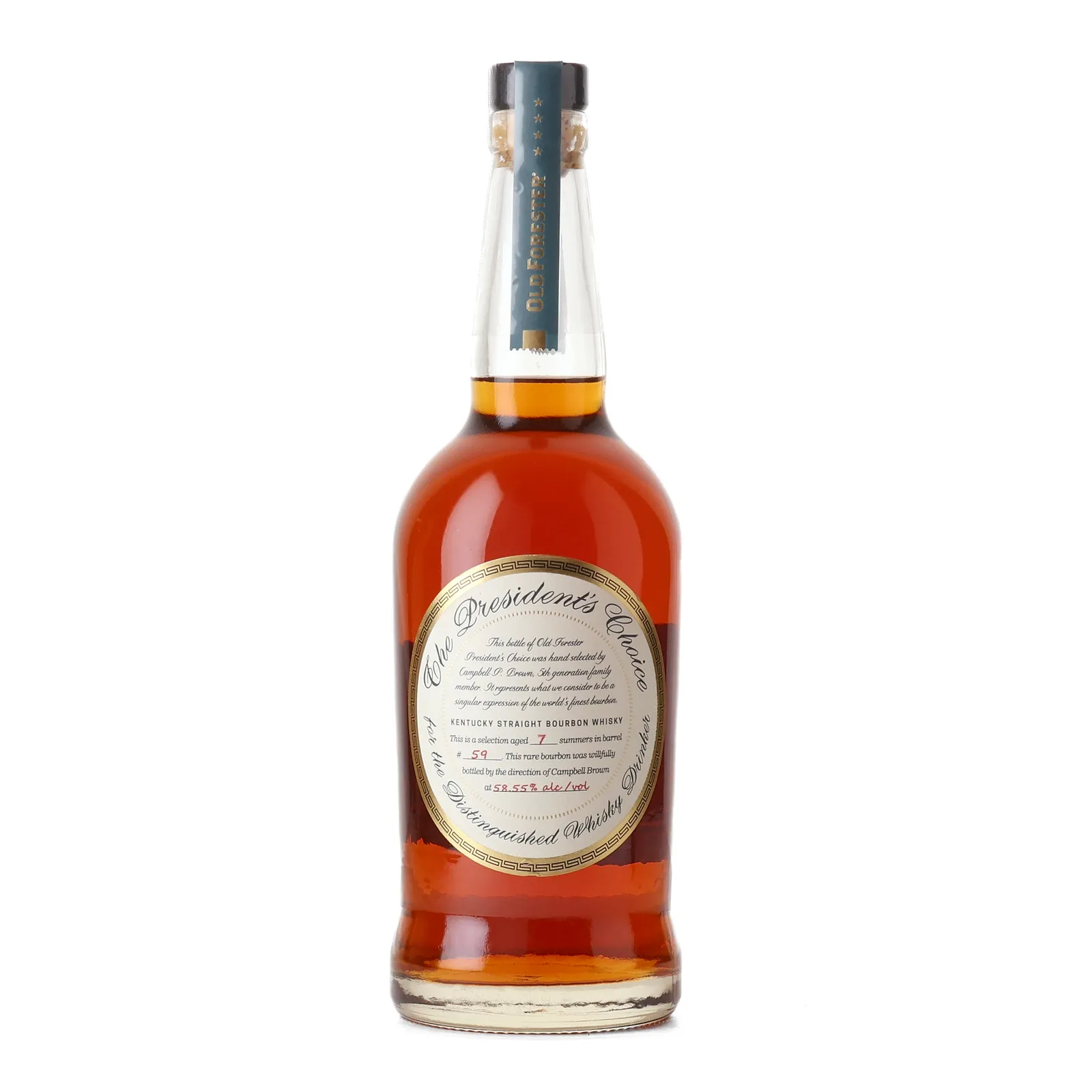 Old Forester President's Choice 7 Year Old, Bourbon Cask, Cask #59, 58.55% whisky bottle