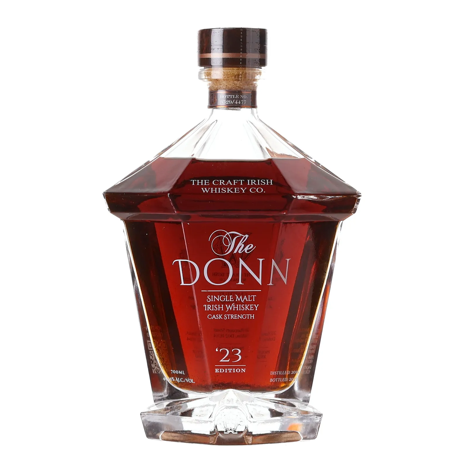 Craft Irish Whiskey Co. The Donn 2016 Craft Irish Whiskey - 2023 Edition 7 Year Old, Bourbon, Tawny Port, Hungarian Oak, Pedro Ximénez Sherry Cask, 2023, 46.1% whisky bottle