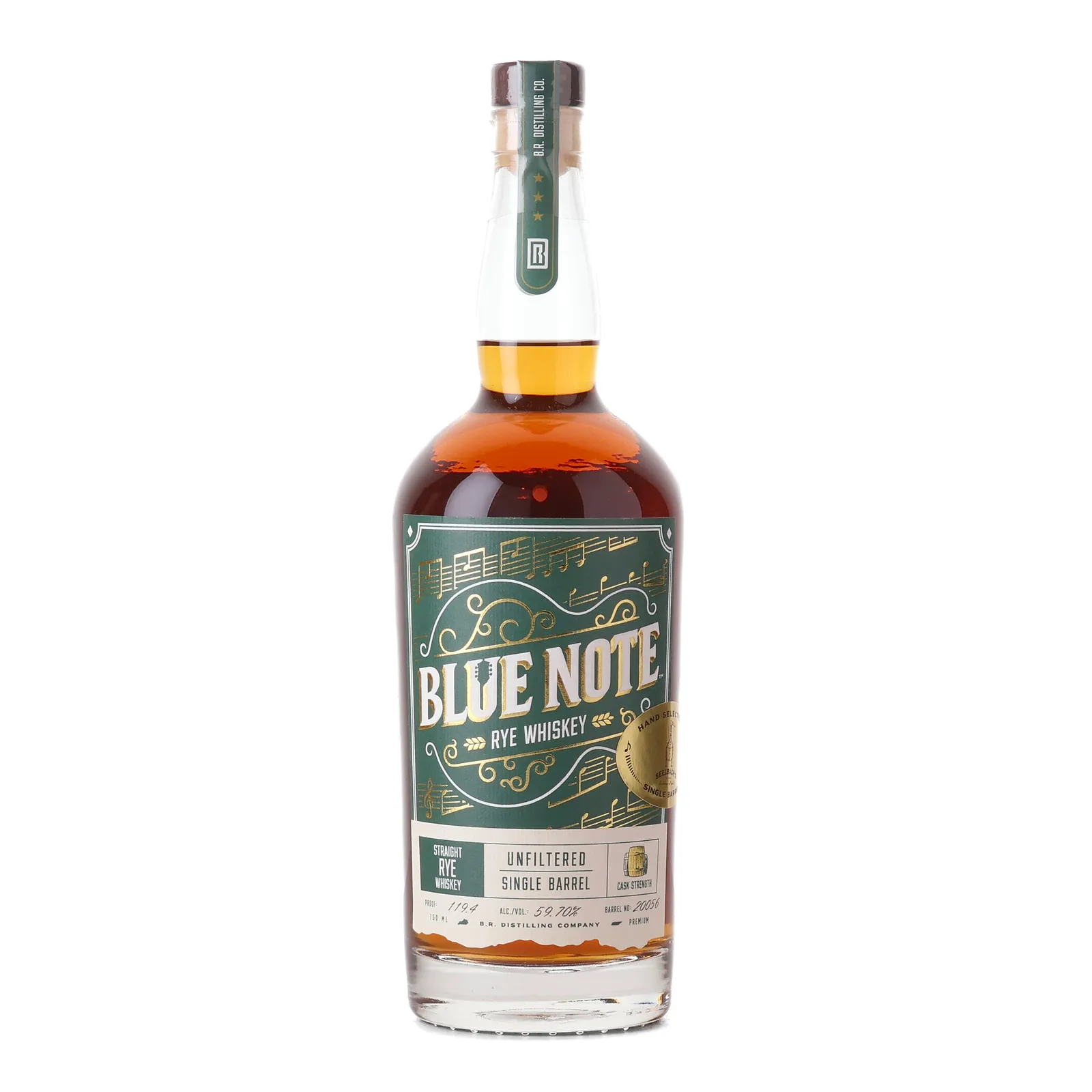 Blue Note Cask Strength Rye Seelbach's Private Barrel Selection 5 Year Old, Cask #20056, 59.7% whisky bottle