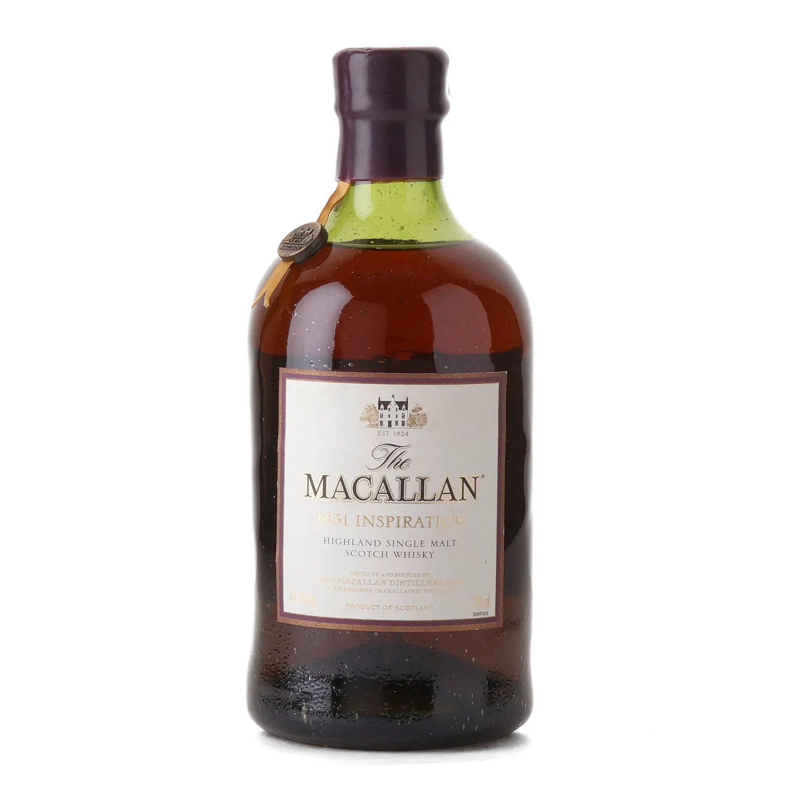 Macallan 1851 Inspiration, Sherry & Bourbon Cask, 2010, 41.3% whisky bottle