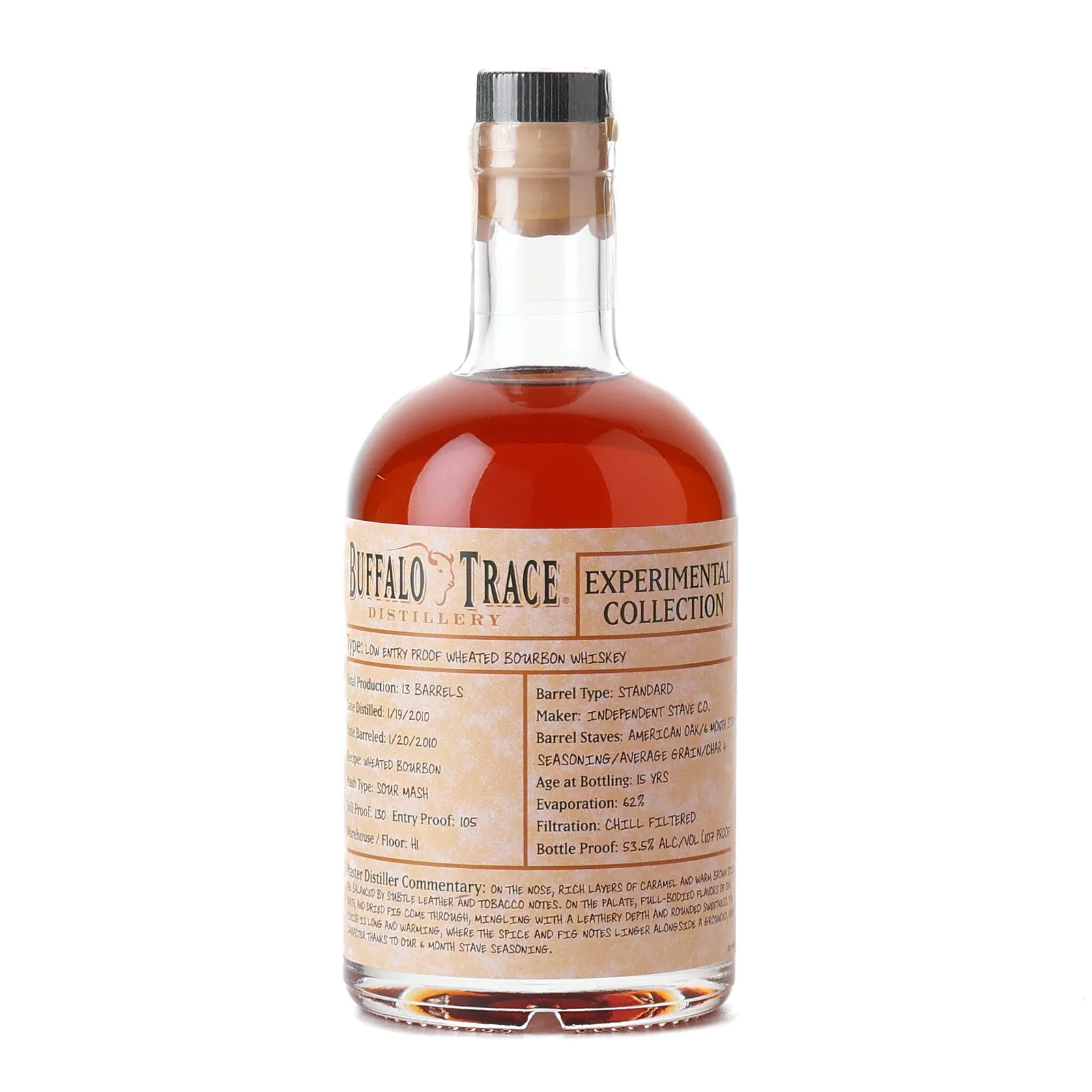 Buffalo Trace Experimental Collection: Low Entry Proof Wheated Bourbon 15 Year Old, Standard Cask, 2026, 53.5% whisky bottle