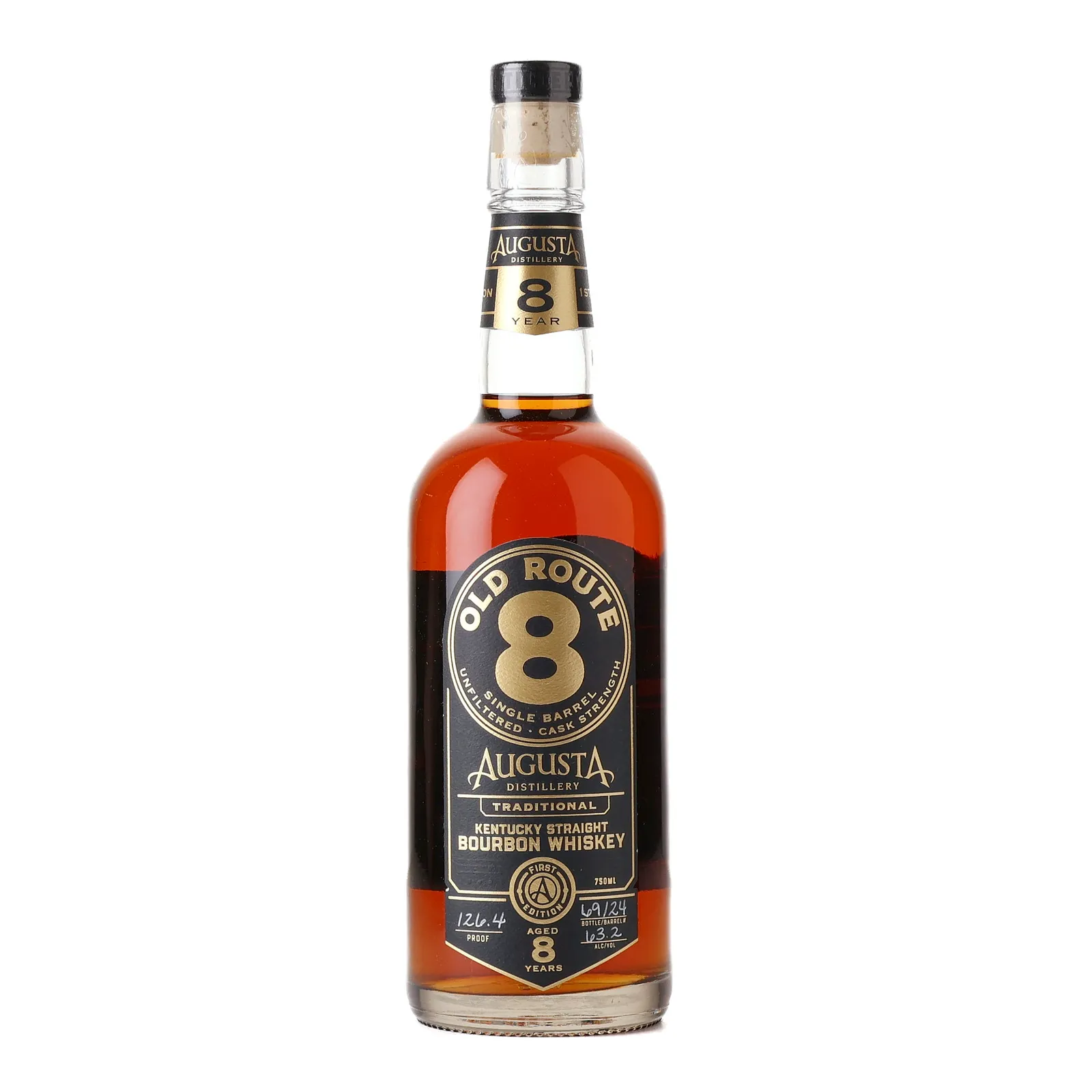 Augusta Distillery Old Route 8 First Edition 8 Year Old, Cask #24, 2023, 63.2% whisky bottle