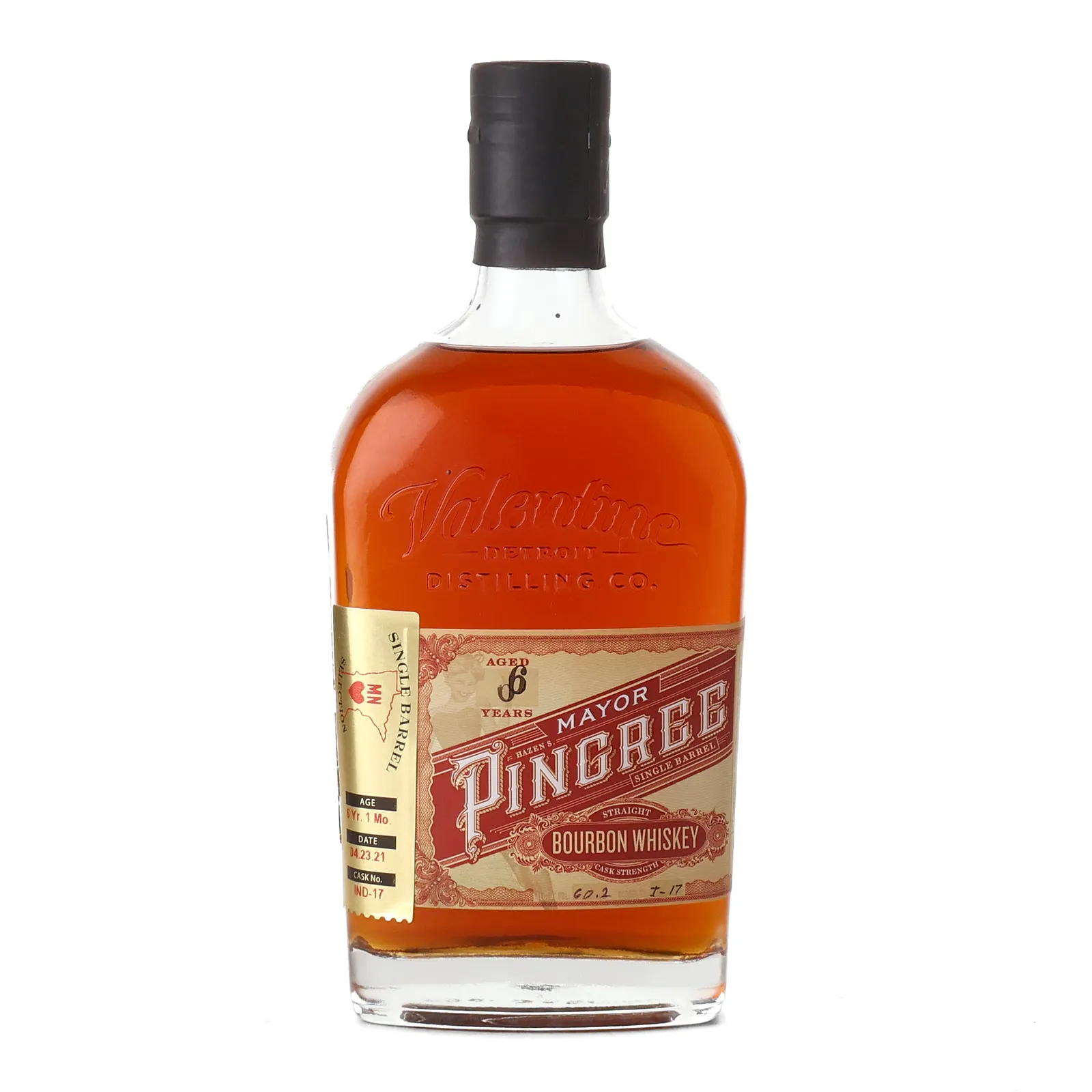 Mayor Pingree MN Private Barrel Selection 6 Year Old, New American Oak Cask, Cask #ND-17, 2021, 60.2% whisky bottle