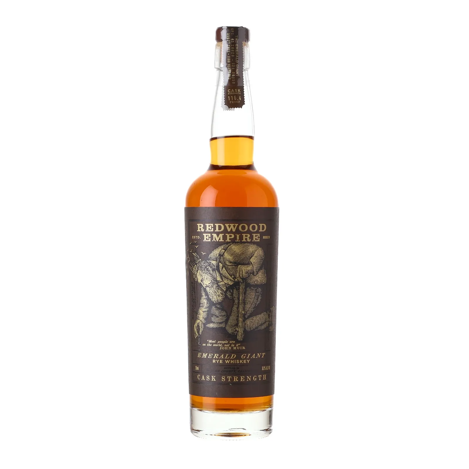 Redwood Empire Emerald Giant Cask Strength 4 Year Old, Batch No. 001, 2022, 58.2% whisky bottle