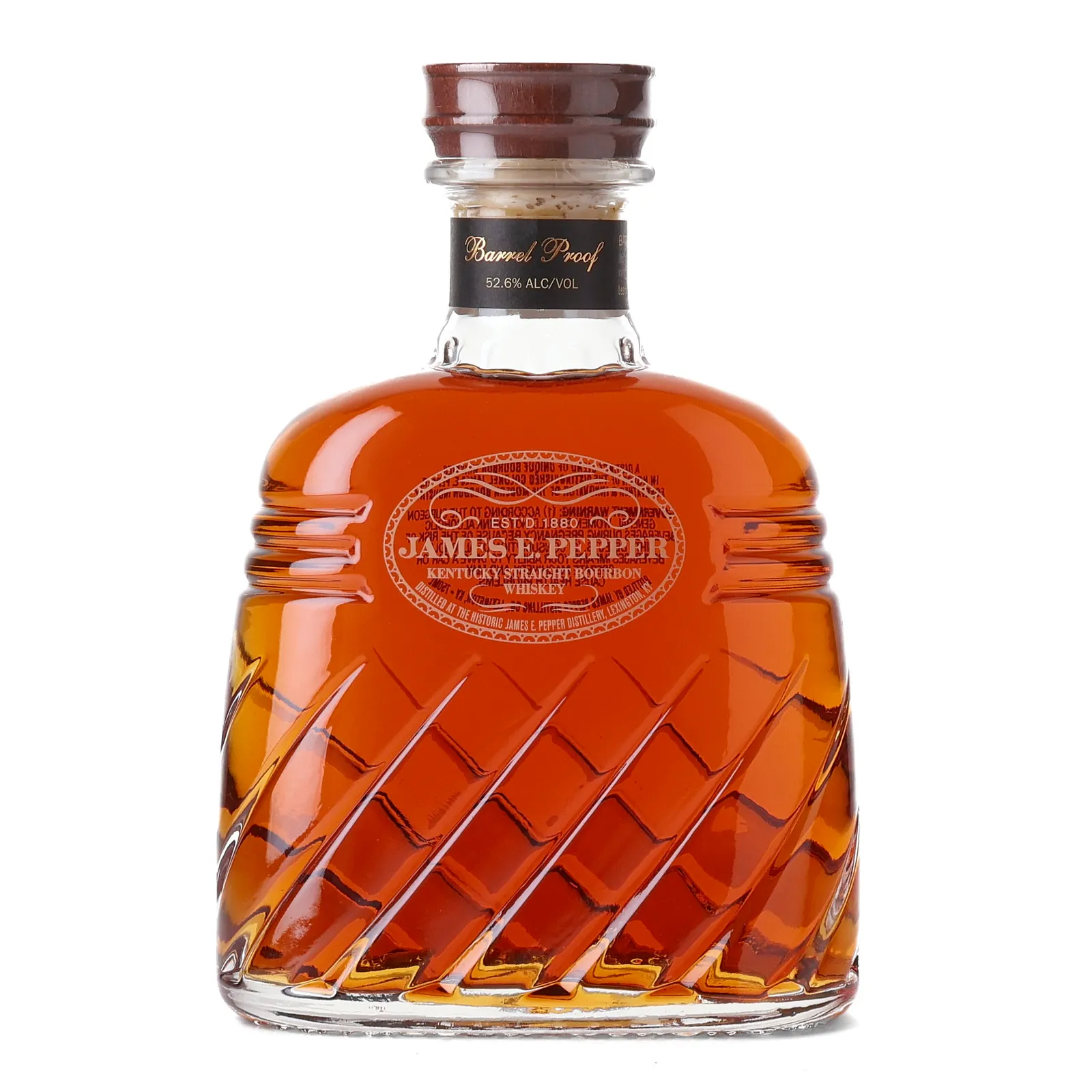 James E. Pepper Barrel Proof, Batch No. 0008, 52.6% whisky bottle