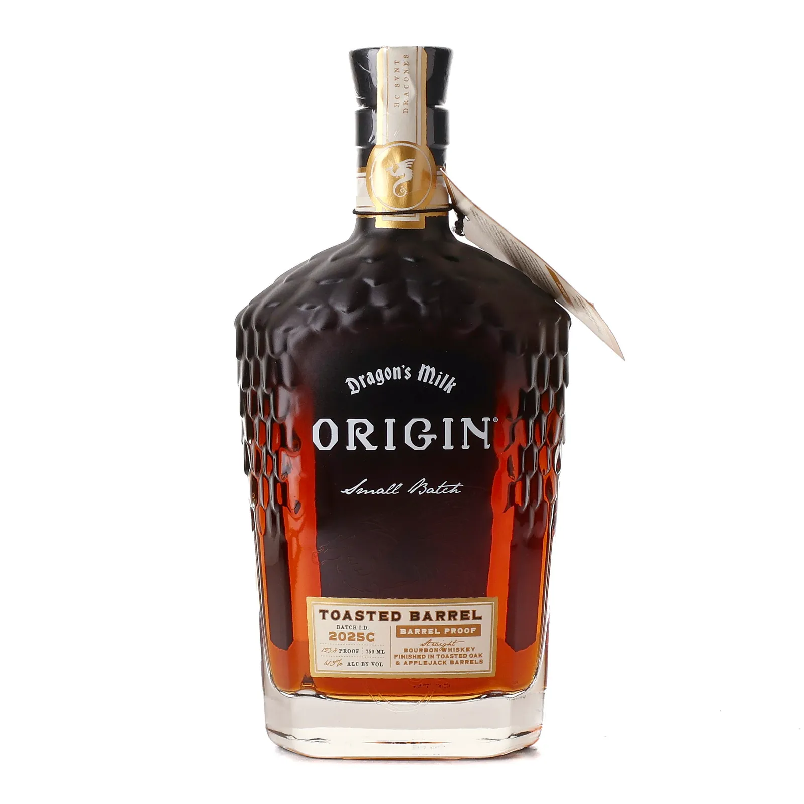 Dragon's Milk Origin Toasted Barrel 5 Year Old, Applejack & Toasted Oak Cask, Batch No. 2025C, 61.9% whisky bottle