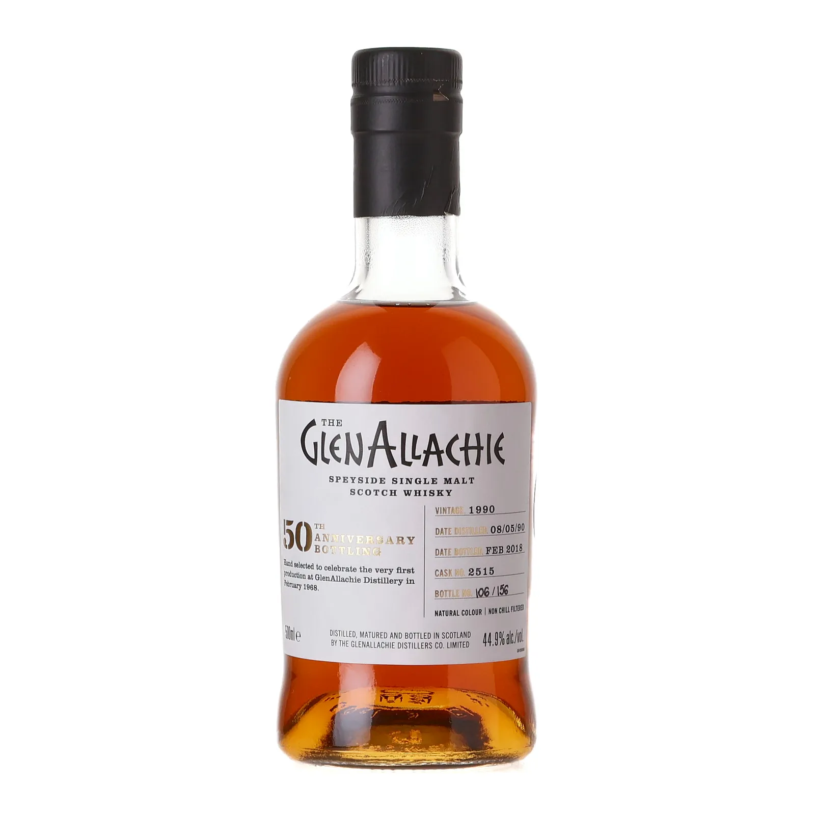 GlenAllachie 50th Anniversary 27 Year Old, Sherry Cask, Cask #2515, 2017, 44.9% whisky bottle