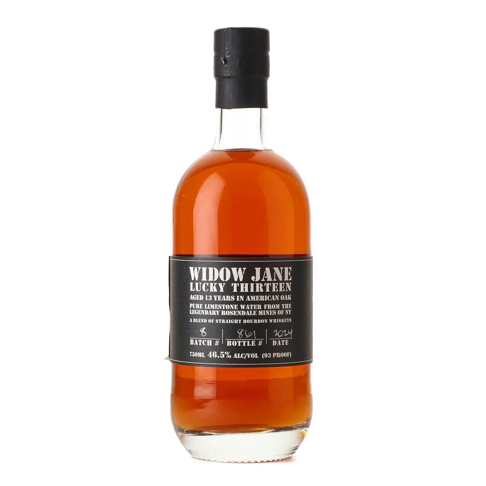 Widow Jane Lucky Thirteen 13 Year Old, American Oak Cask, Batch No. 8, 2024, 46.5% whisky bottle