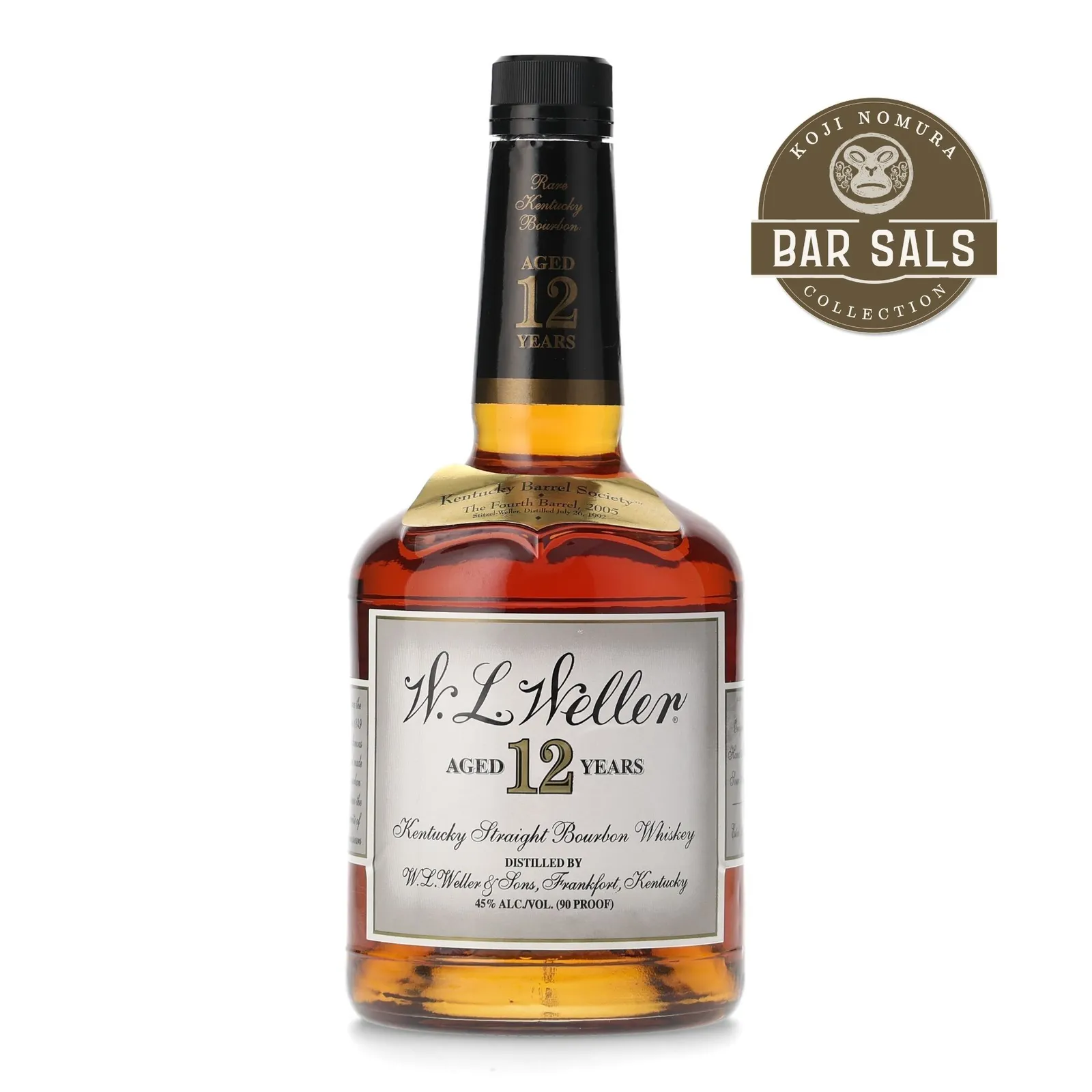 W.L. Weller Kentucky Barrel Society: The Fourth Barrel 12 Year Old, Bourbon Cask, 2005, 45% whisky bottle
