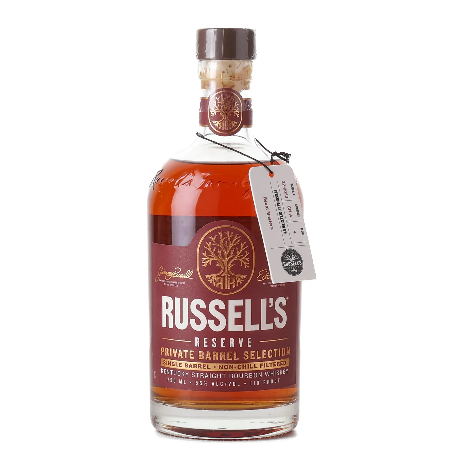 Russell's Reserve Private Barrel Selection Beast Masters 9 Year Old, Cask #22-0033, 2022, 55% whisky bottle