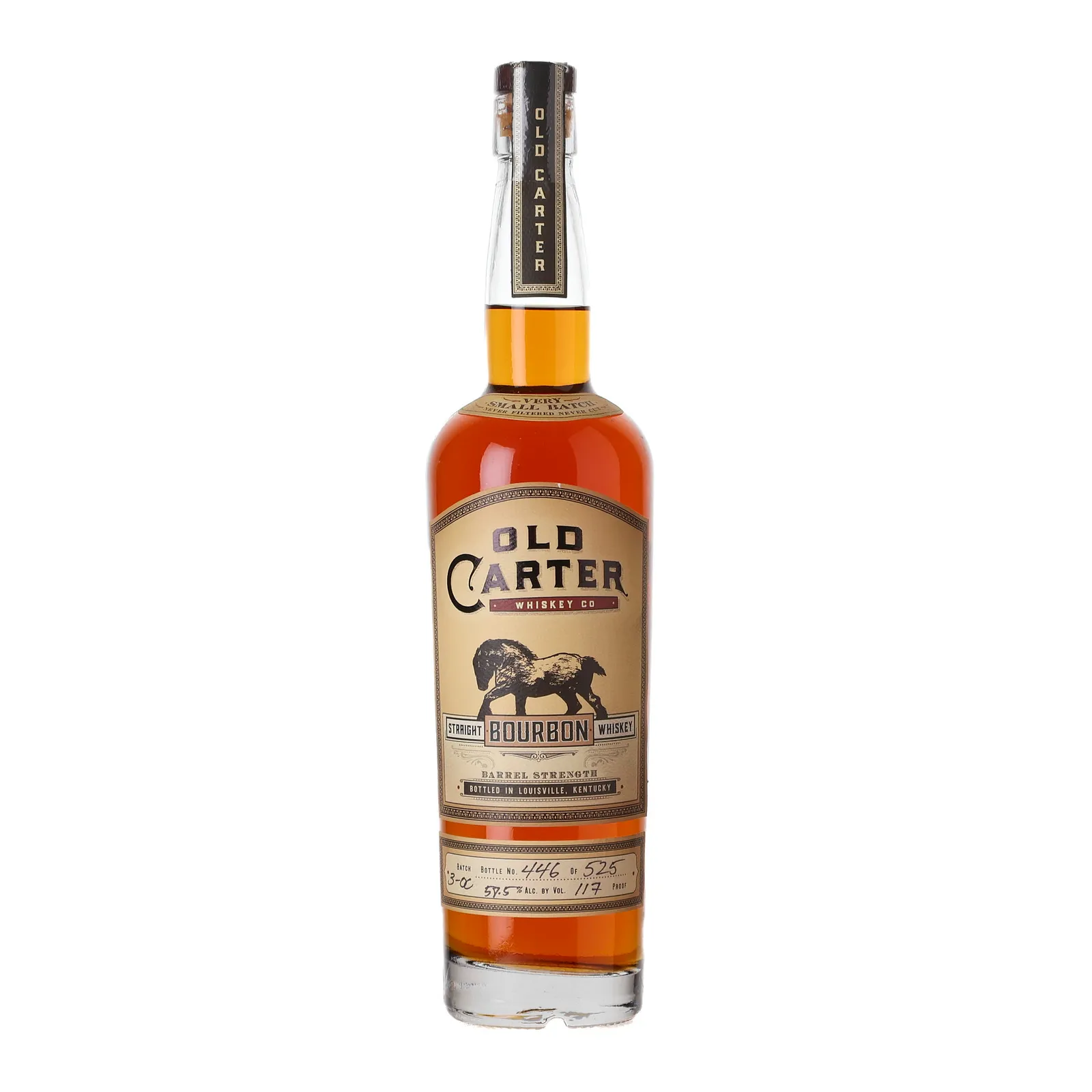Old Carter Very Small Batch No. Bourbon, New Charred Oak Cask, Batch No. 3-OC, 58.5% whisky bottle