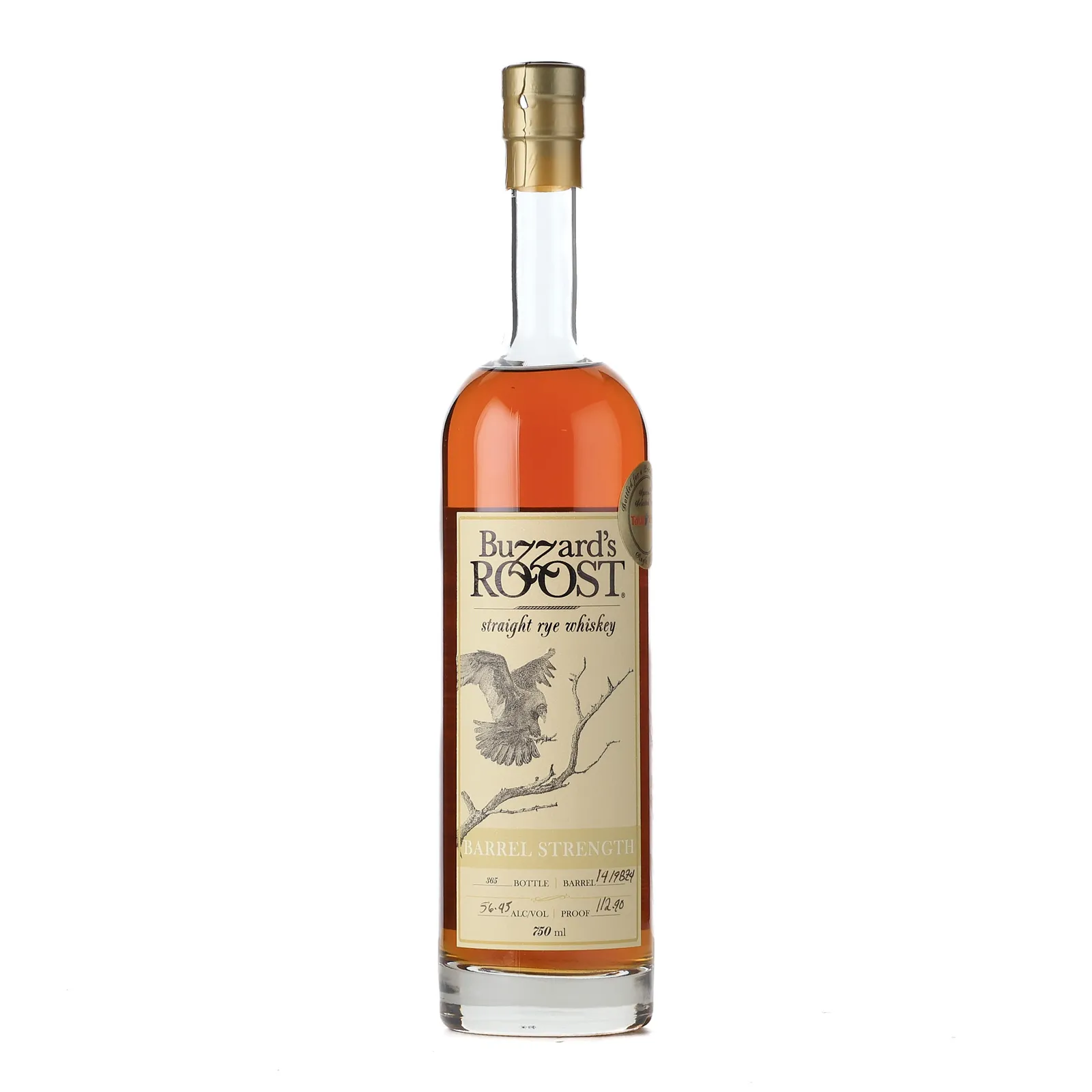 Buzzard's Roost Barrel Strength Straight Rye Whiskey Total Wine Private Barrel Selection, Cask #1419BZ4, 56.45% whisky bottle