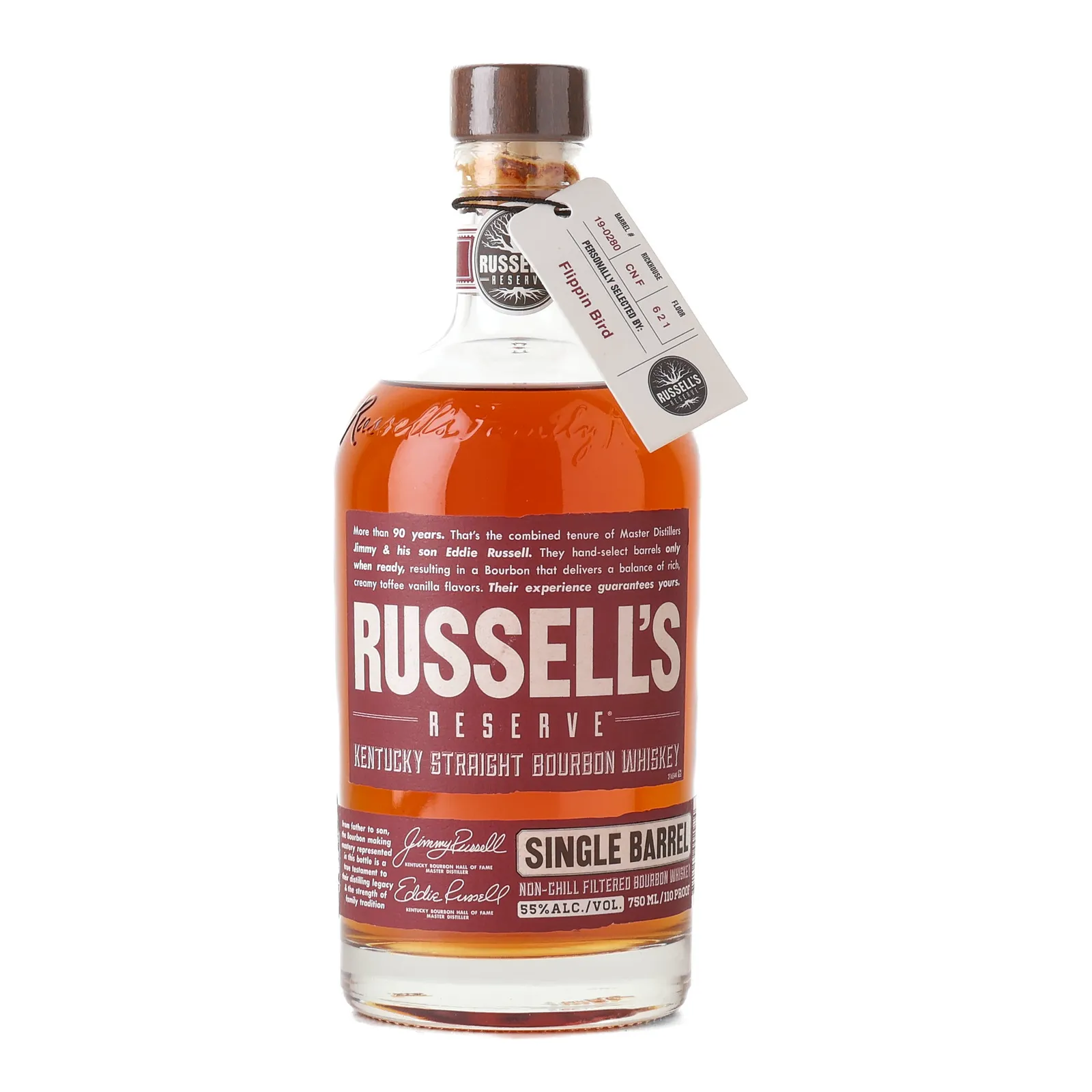 Russell's Reserve Flippin Bird Private Barrel Selection, Cask #19-0280, 55% whisky bottle