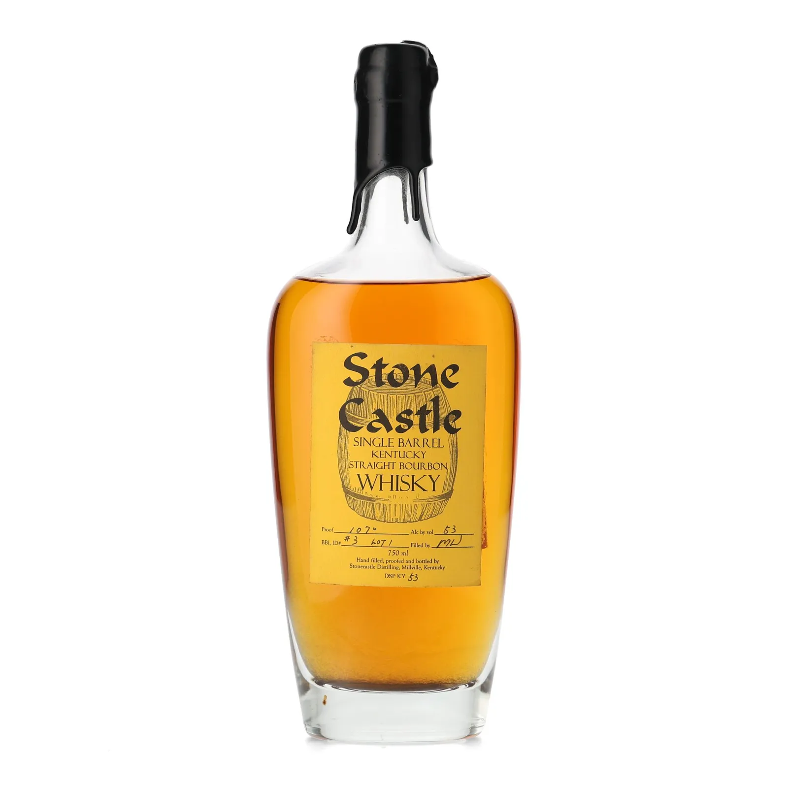 Stone Castle Single Barrel Bourbon, Cask #3, Lot 1, 2001, 53.5% whisky bottle