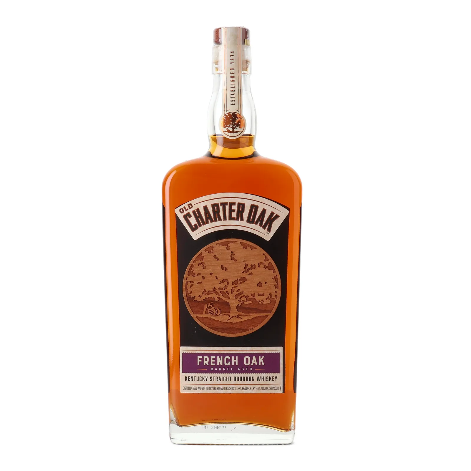 Old Charter Oak French Oak 12 Year Old, French Oak Cask, 46% whisky bottle