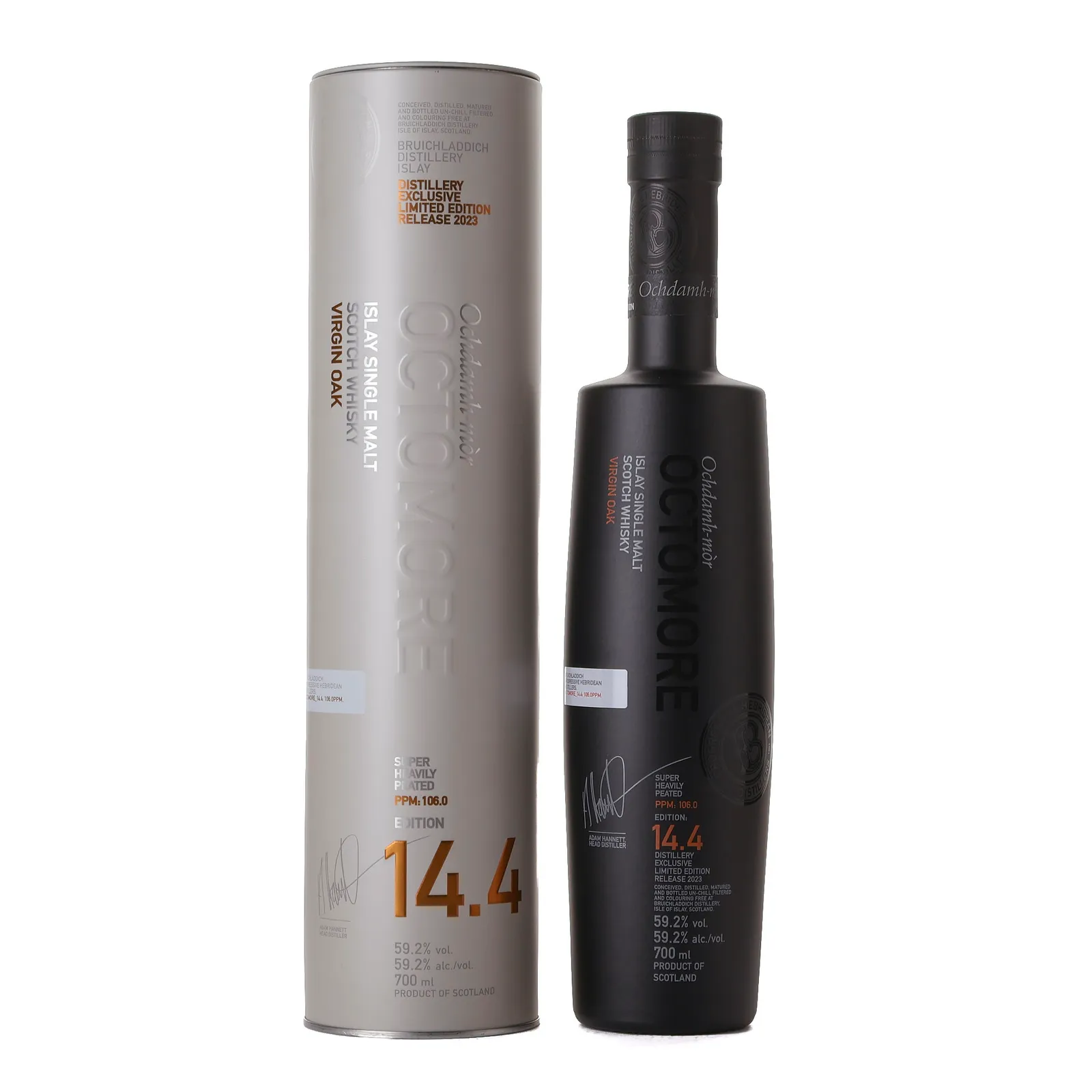 Bruichladdich Octomore 14.4 5 Year Old, Colombian Virgin Oak Cask, 2023, 59.2% whisky bottle