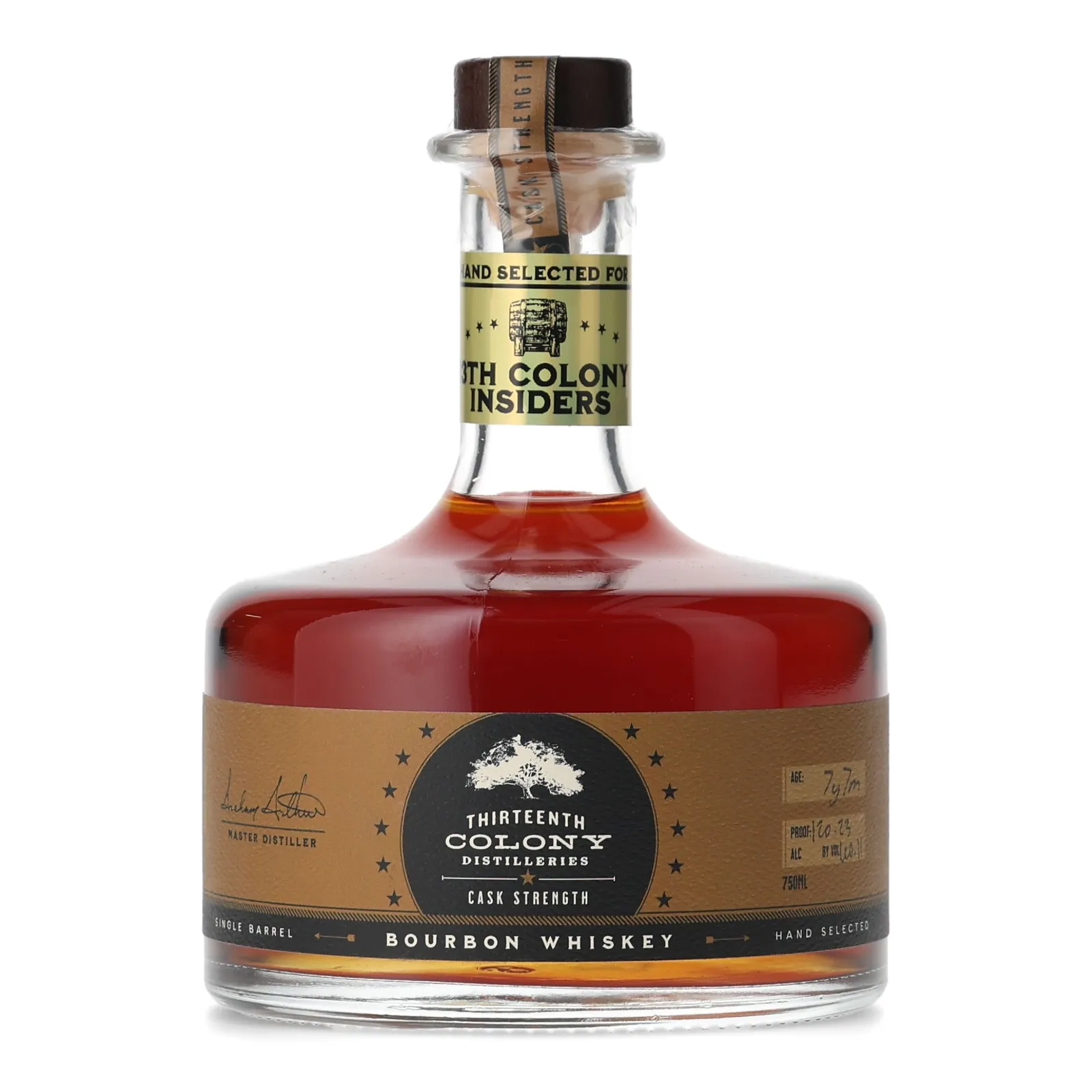Thirteenth Colony Cask Strength Bourbon 7 Year Old, Cask #3352, 60.11% whisky bottle