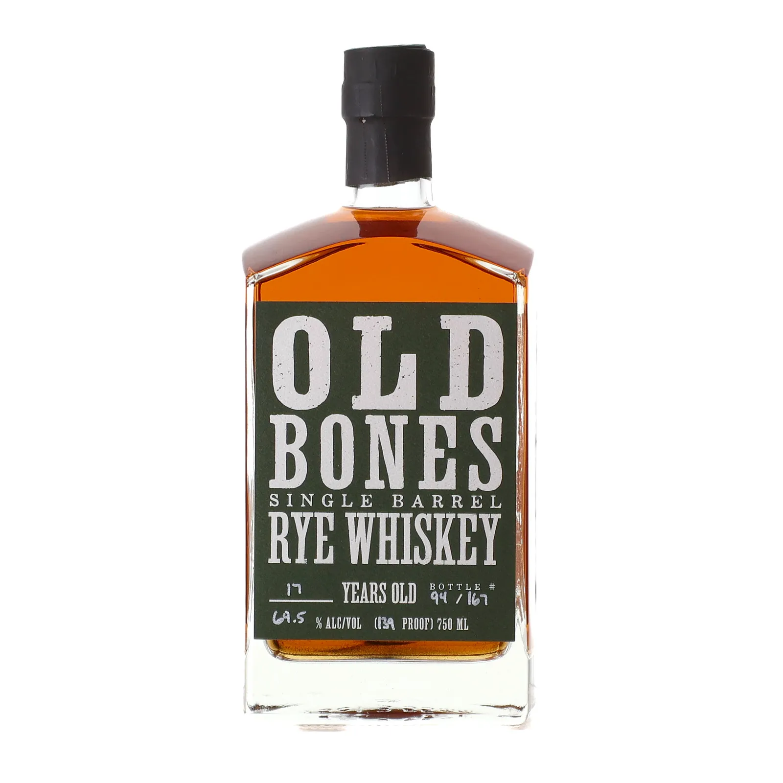 Old Bones Single Barrel Rye Whiskey 17 Year Old, 2022, 69.5% whisky bottle