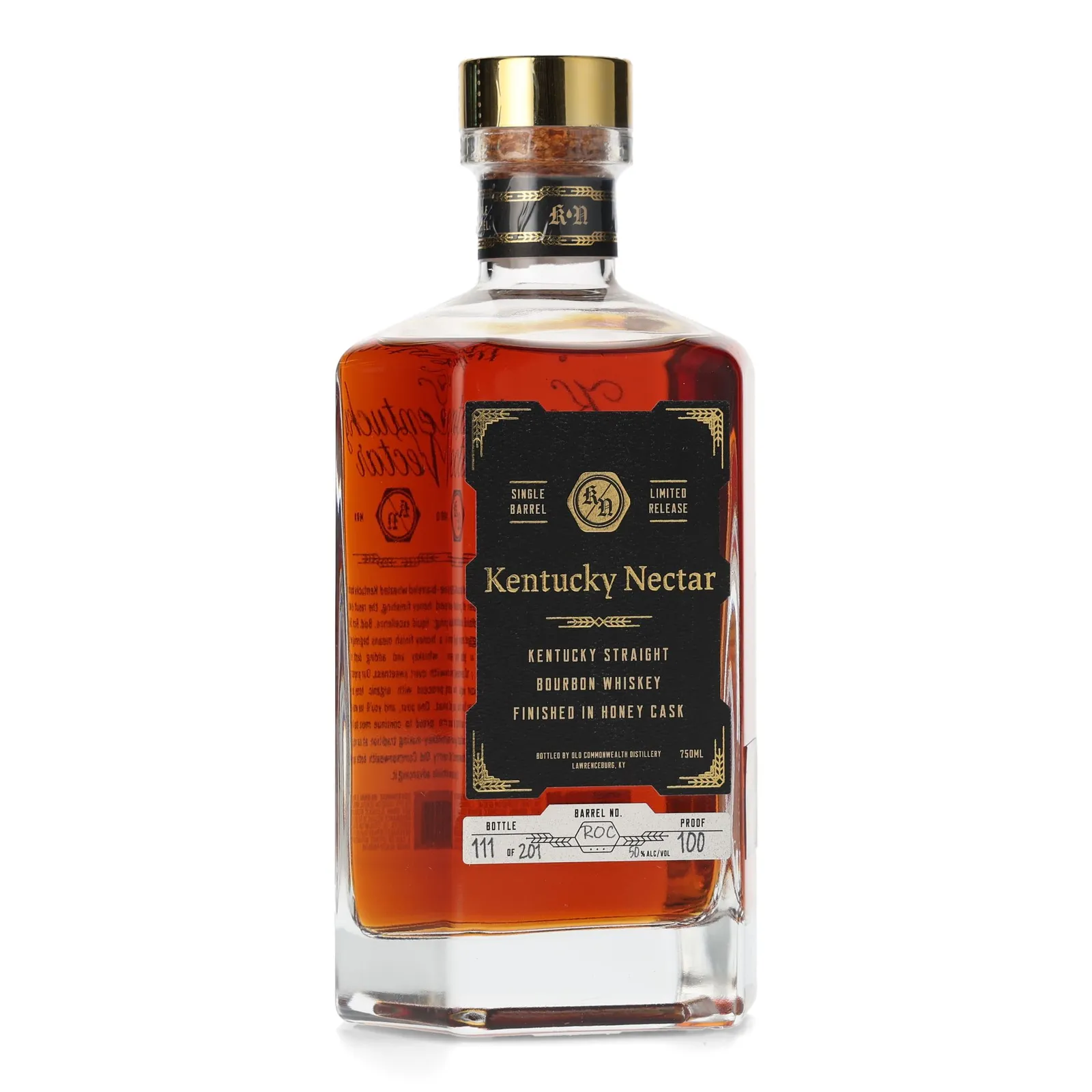 Kentucky Nectar Honey Cask Bourbon 'Rochester' Private Barrel Selection, Honey Cask, Cask #ROC 100, Old Dominion Distillery, 50% whisky bottle