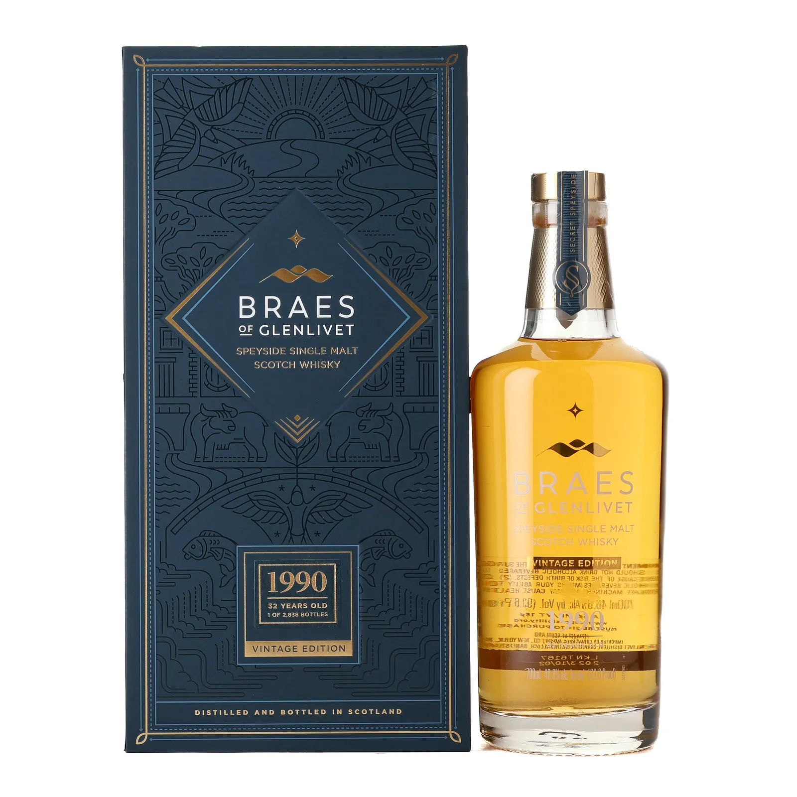 Braes of Glenlivet 32 Year Old, American Oak Cask, 1990, 46.8% whisky bottle