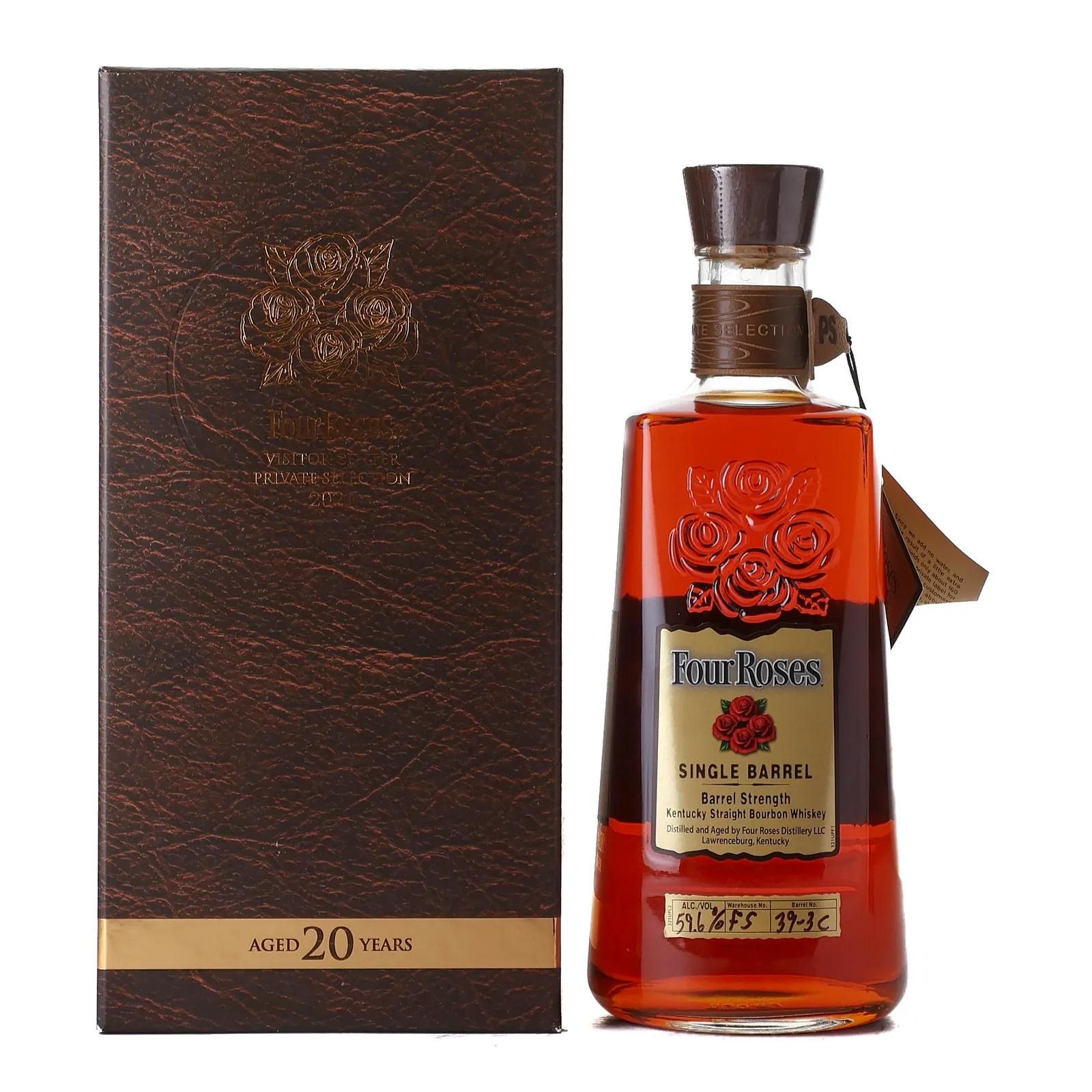 Four Roses Single Barrel Barrel Strength OBSV Visitor Center Private Selection 20 Year Old, Cask #39-3C, 2021, 59.6% whisky bottle