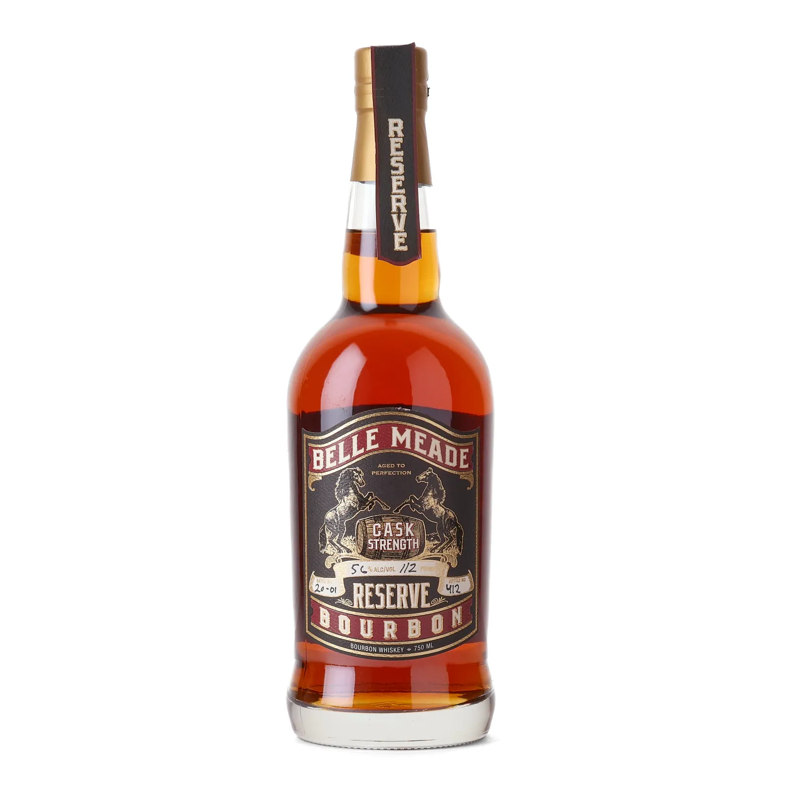 Belle Meade Reserve Cask Strength Bourbon, Batch No. 20-01, 56% whisky bottle
