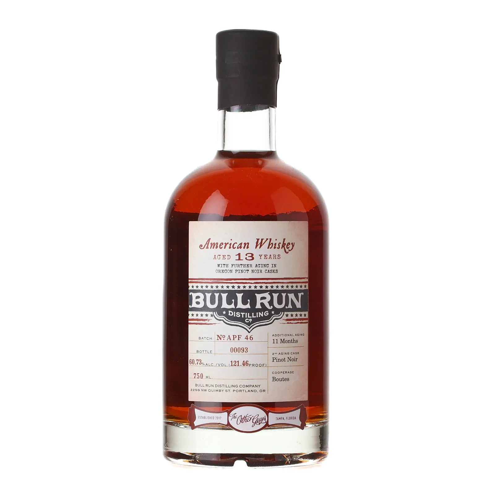 Bull Run 13 Year Old, Pinot Noir Cask, Batch No. APF 46, 2020, The Other Guys, 60.7% whisky bottle