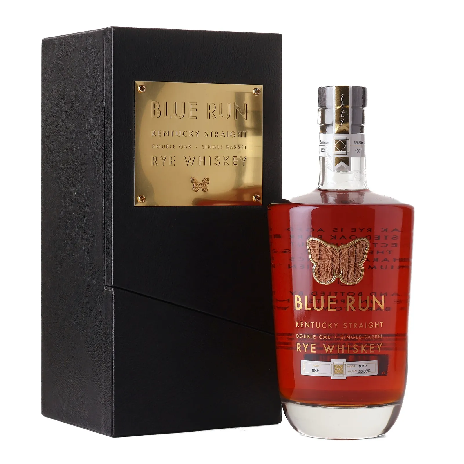 Blue Run Double Oak Single Barrel Rye Whiskey, New American Oak Cask, Cask #08F, Summer, 2023, 53.9% whisky bottle