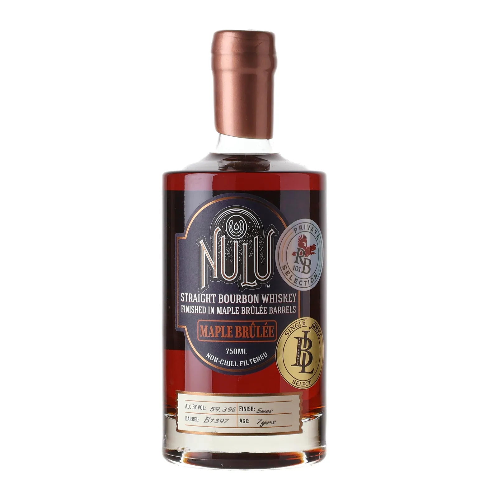 Nulu 7 Year Old, Maple Brûlée Cask, Cask #B1397, Bros Liquor, 59.3% whisky bottle
