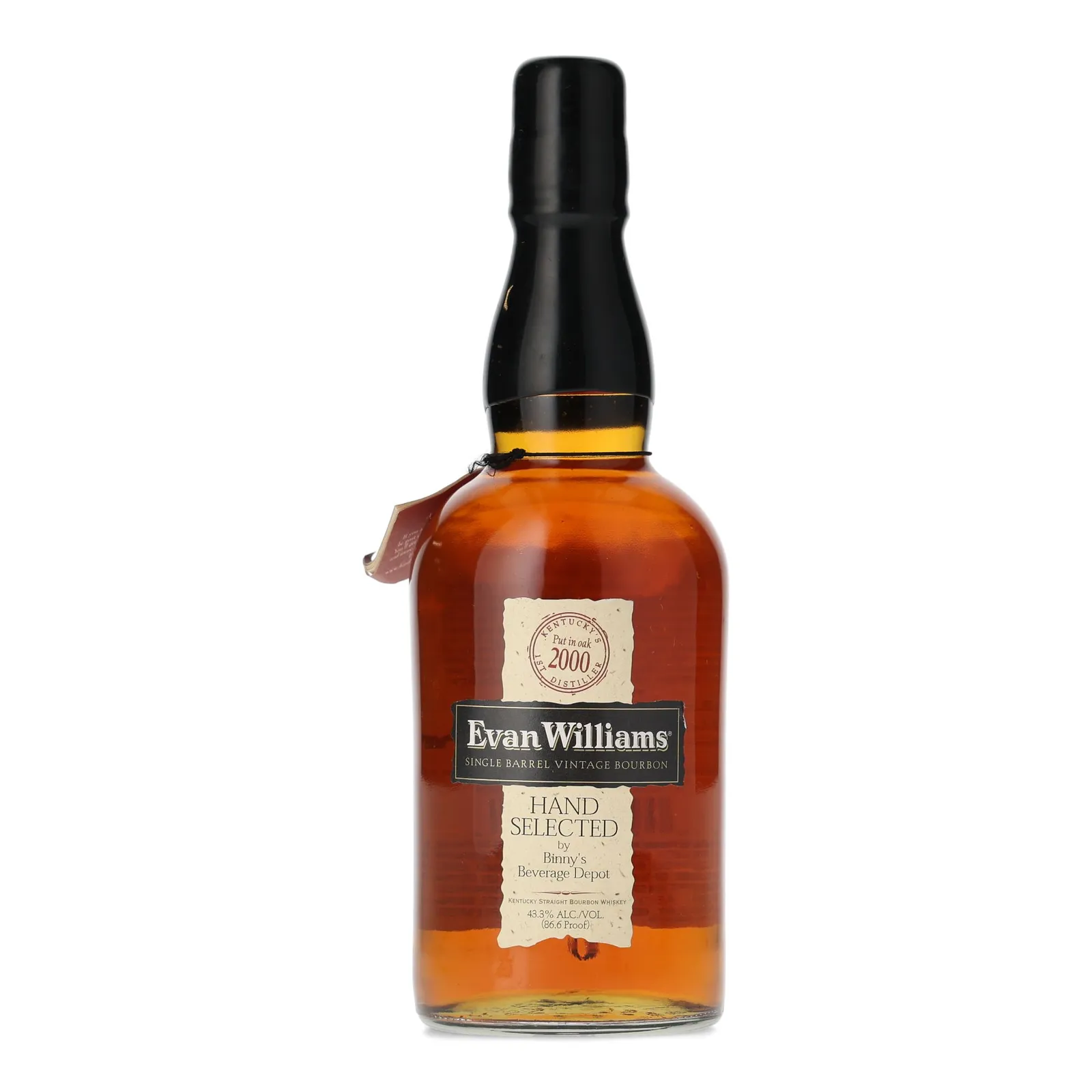 Evan Williams Single Barrel Vintage Bourbon, New American Oak Cask, Cask #215, 2001, 43.3% whisky bottle