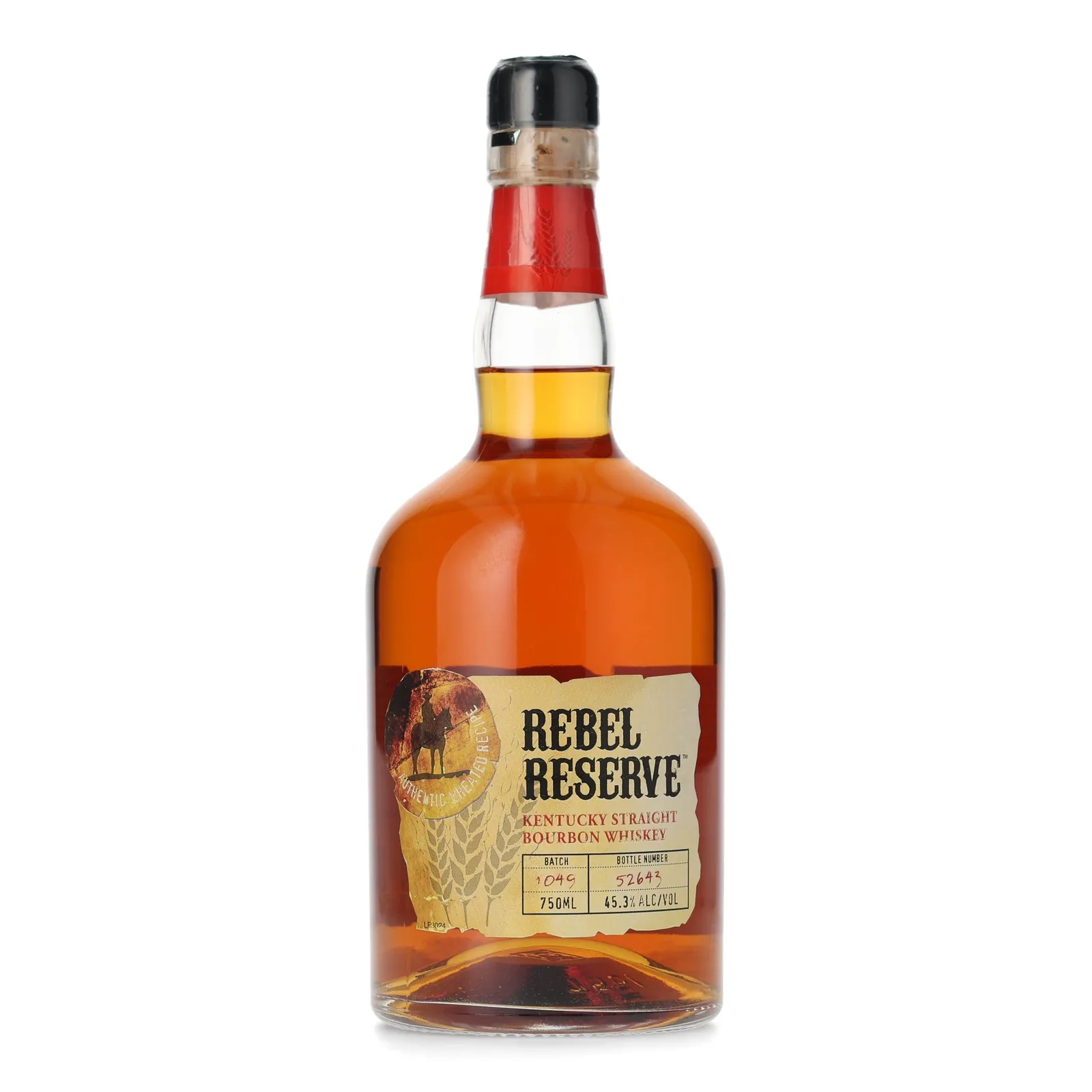 Rebel Reserve, Batch No. 1049, 45.3% whisky bottle