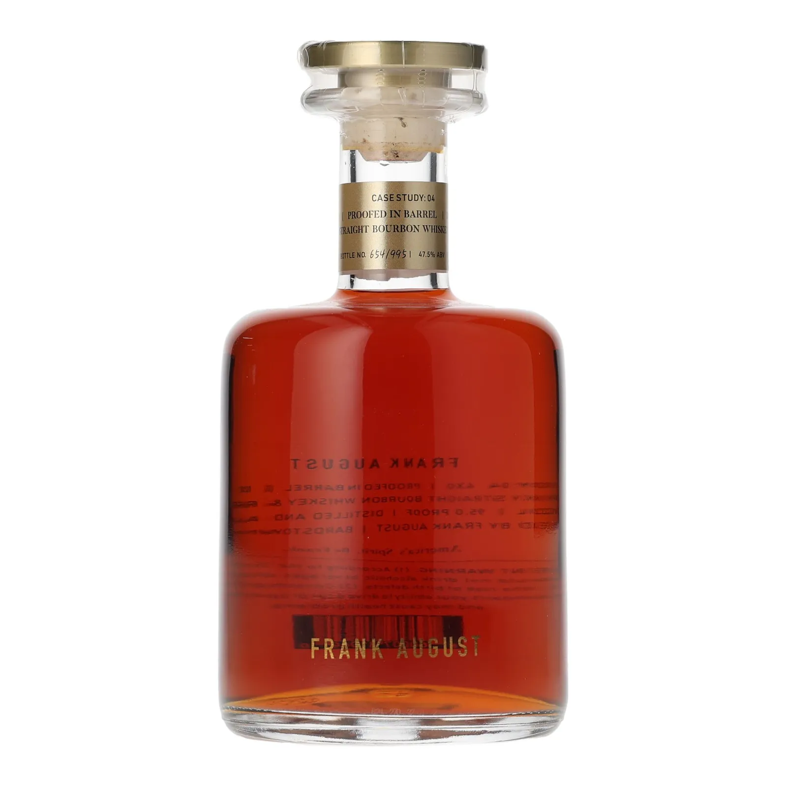 Frank August Case Study: 04 4X Oaked Proofed in Barrel Double Oaked Bourbon & Rye Whiskey, Batch No. 6/6, 47.5% whisky bottle