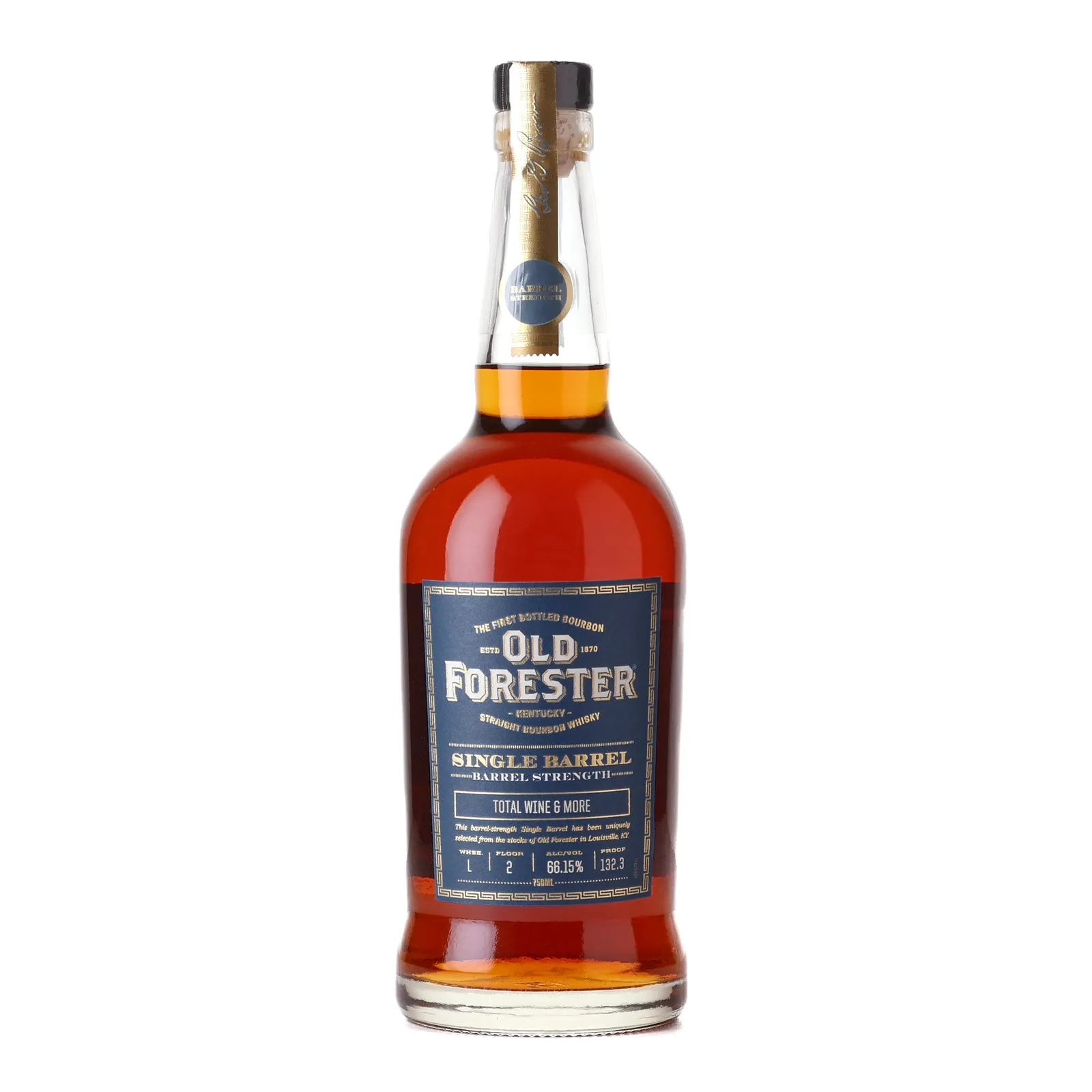 Old Forester Single Barrel Barrel Strength Total Wine & More, 66.15% whisky bottle