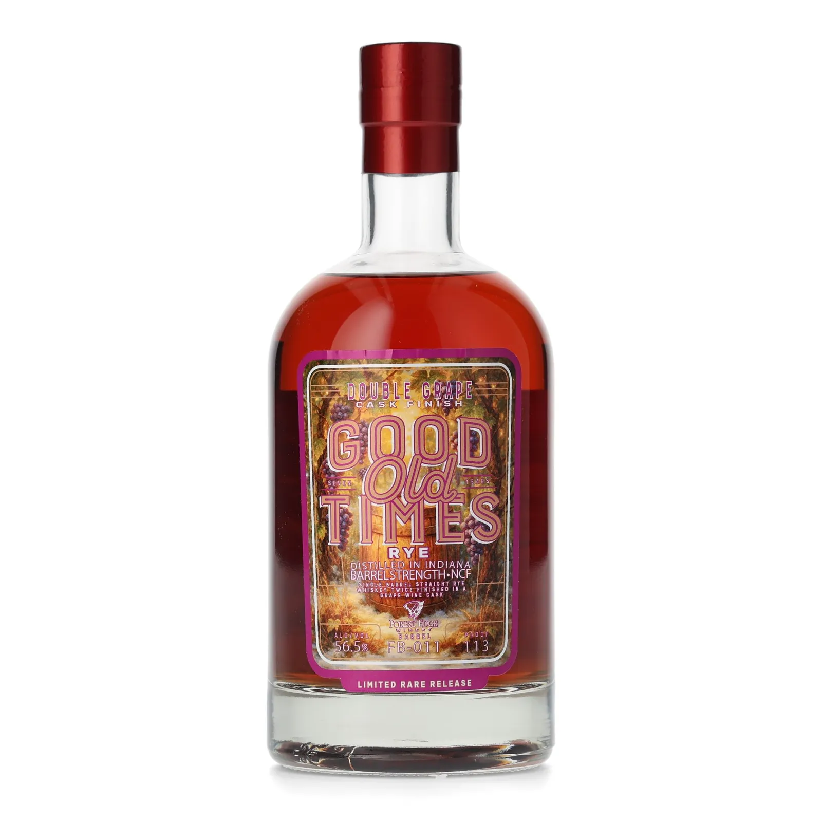 Good Old Times Forest Edge Barrel: Double Grape 7 Year Old, Grape Wine Cask, FB-011, 56.5% whisky bottle