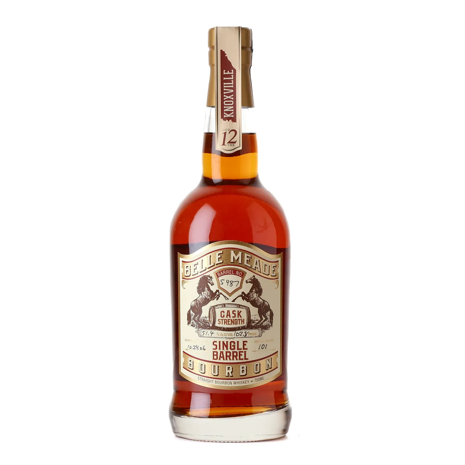 Belle Meade Private Barrel Selection 'Knoxville' 12 Year Old, New Charred Oak Cask, Cask #5487, 2018, 51.4% whisky bottle