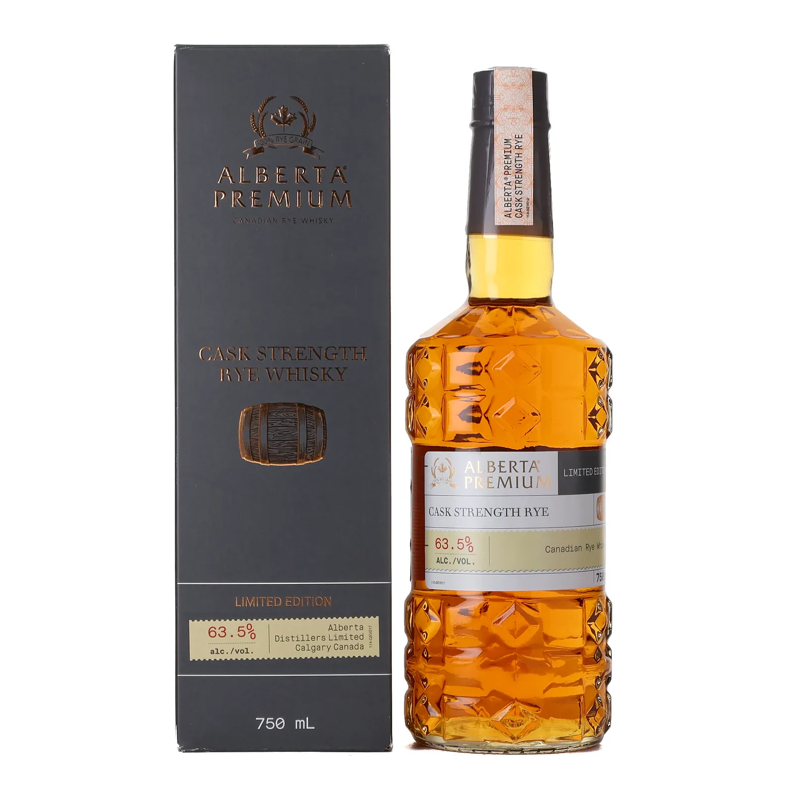 Alberta Premium Cask Strength Canadian Rye, 2022, 63.5% whisky bottle