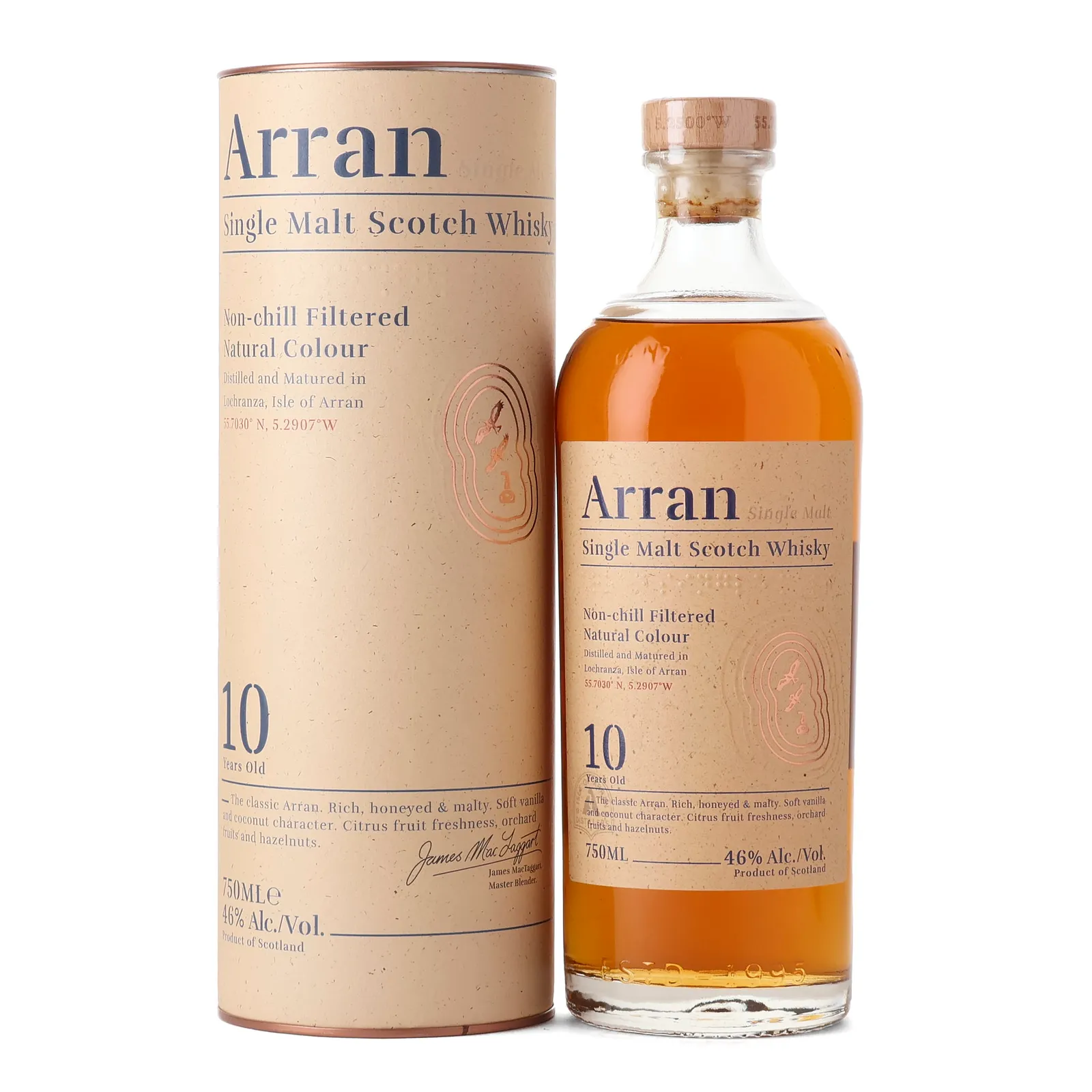 Arran 10 Year Old, Bourbon & Sherry Cask, 46%, 75cl whisky bottle