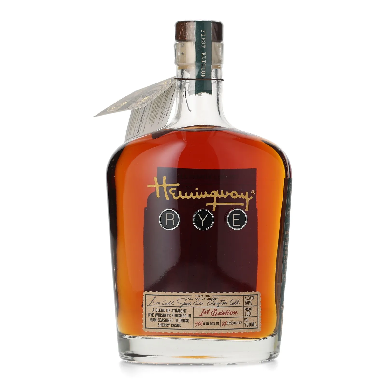 Hemingway Rye 1st Edition 4 Year Old, Rum & Sherry Cask, 2022, 50% whisky bottle