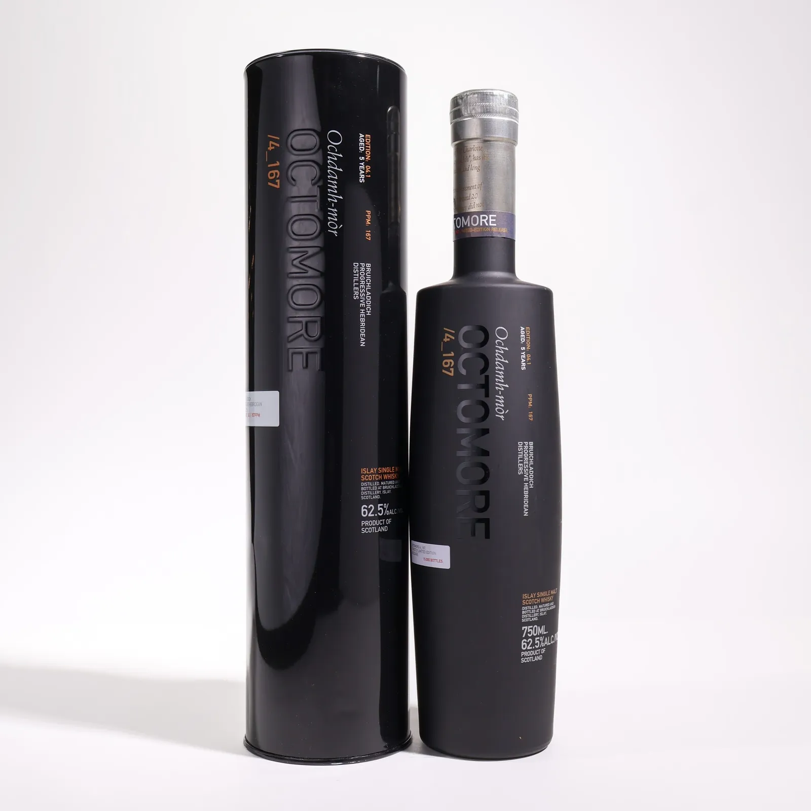 Bruichladdich Octomore Edition 04.1 5 Year Old, 167 PPM, 62.5% whisky bottle