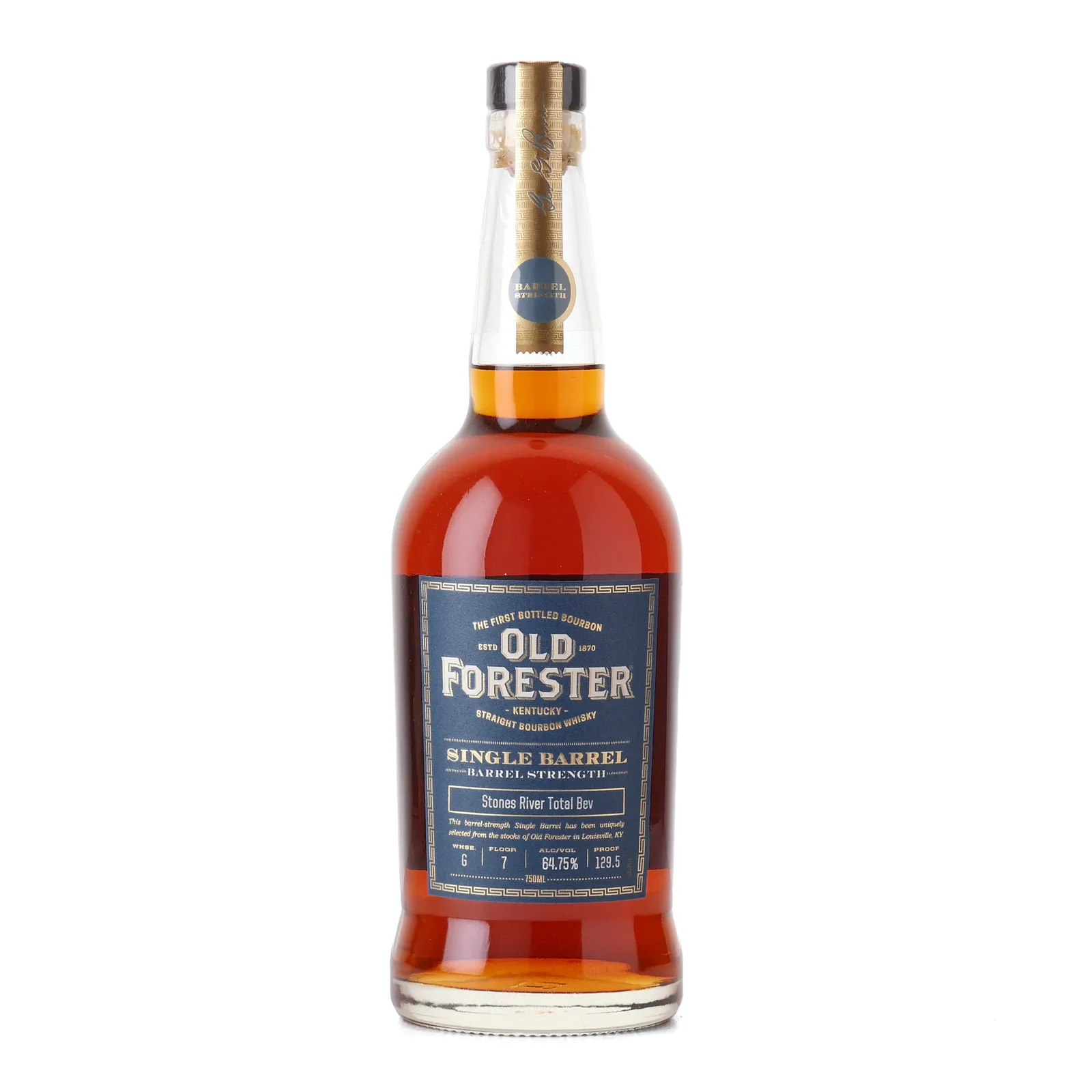 Old Forester Single Barrel Barrel Strength 'Stones River Total Bev', 64.75% whisky bottle