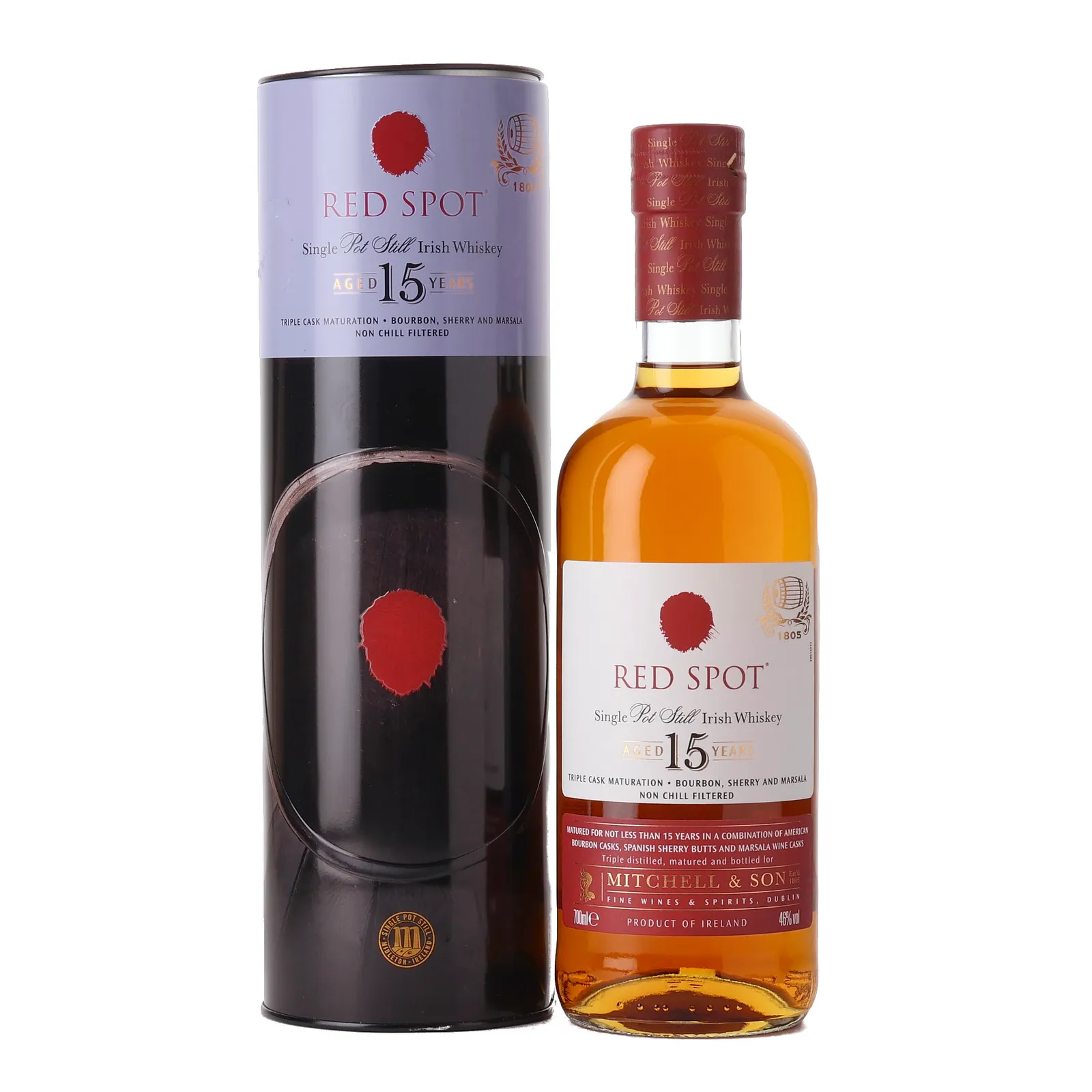 Red Spot 15 Year Old, Bourbon & Marsala & Sherry Cask, 46% whisky bottle