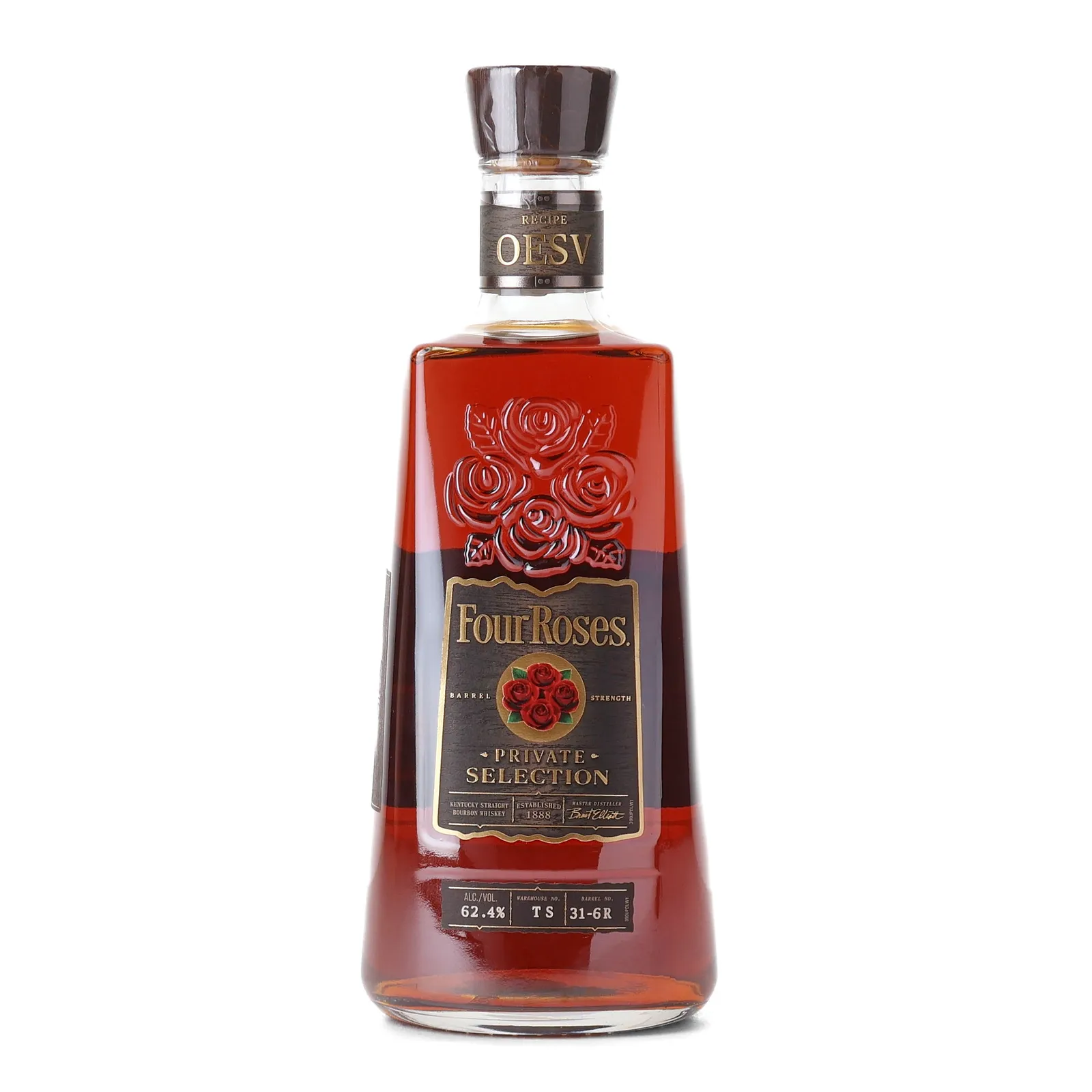 Four Roses OESV Private Barrel Selection 9 Year Old, New Charred Oak Cask, Batch No. TS 31-6R, Luekens Wine & Spirits, 62.4% whisky bottle