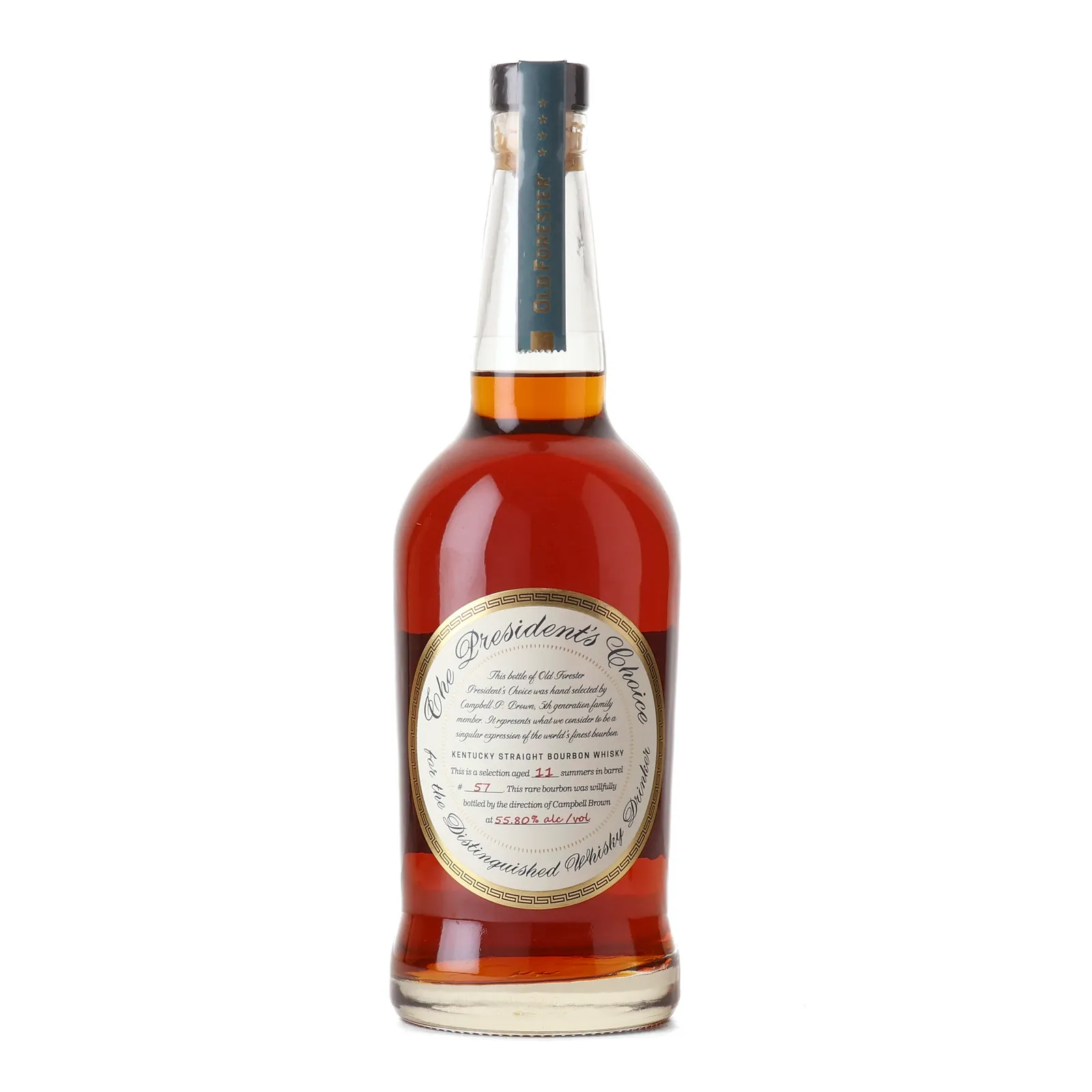 Old Forester The President's Choice 10 Year Old, Oak Cask, Cask #57, 55.8% whisky bottle