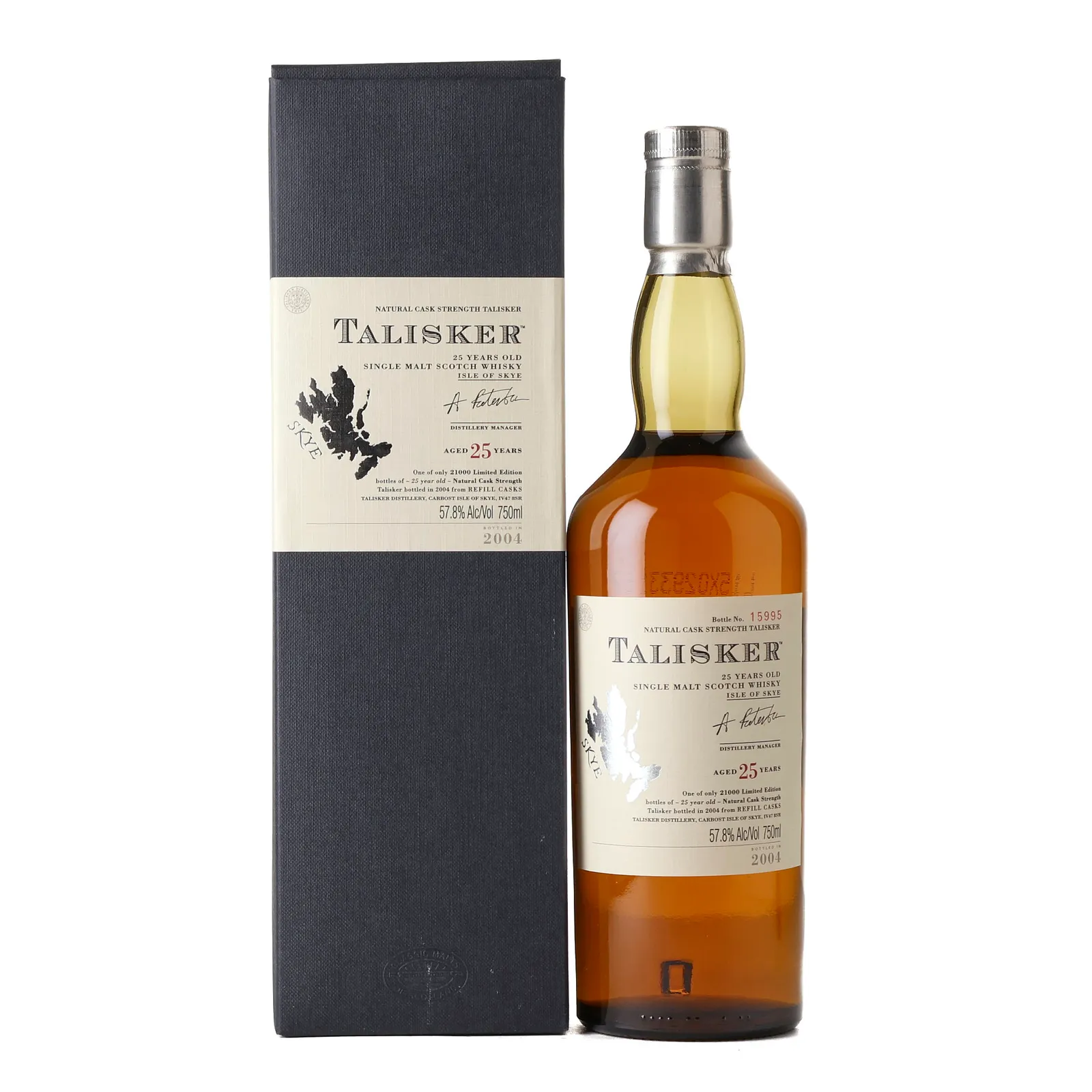 Talisker Natural Cask Strength 25 Year Old, Refill Cask, 2004, 57.8% whisky bottle