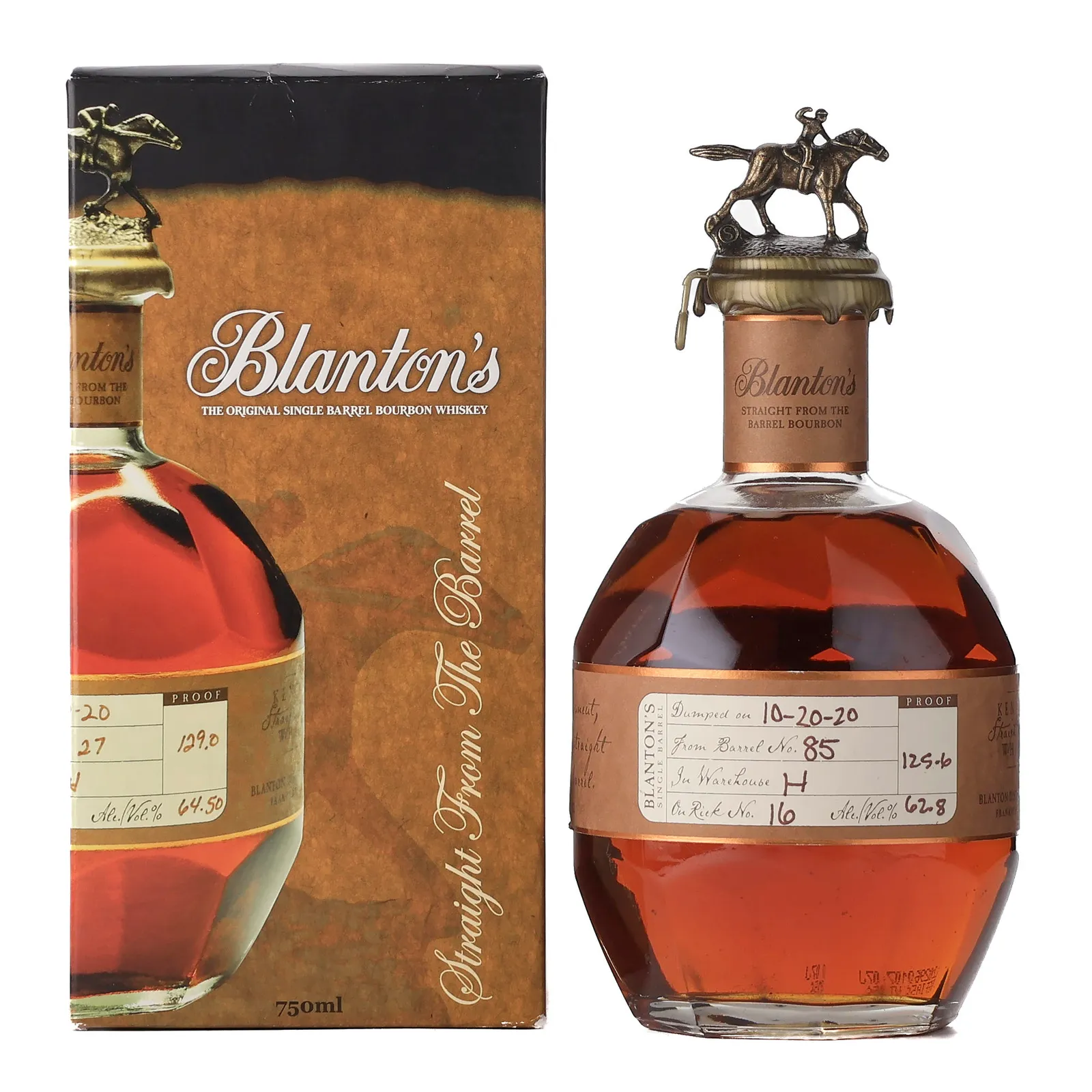 Blanton's Straight From The Barrel, Bourbon Cask, Cask #85, 2020, 62.8% whisky bottle