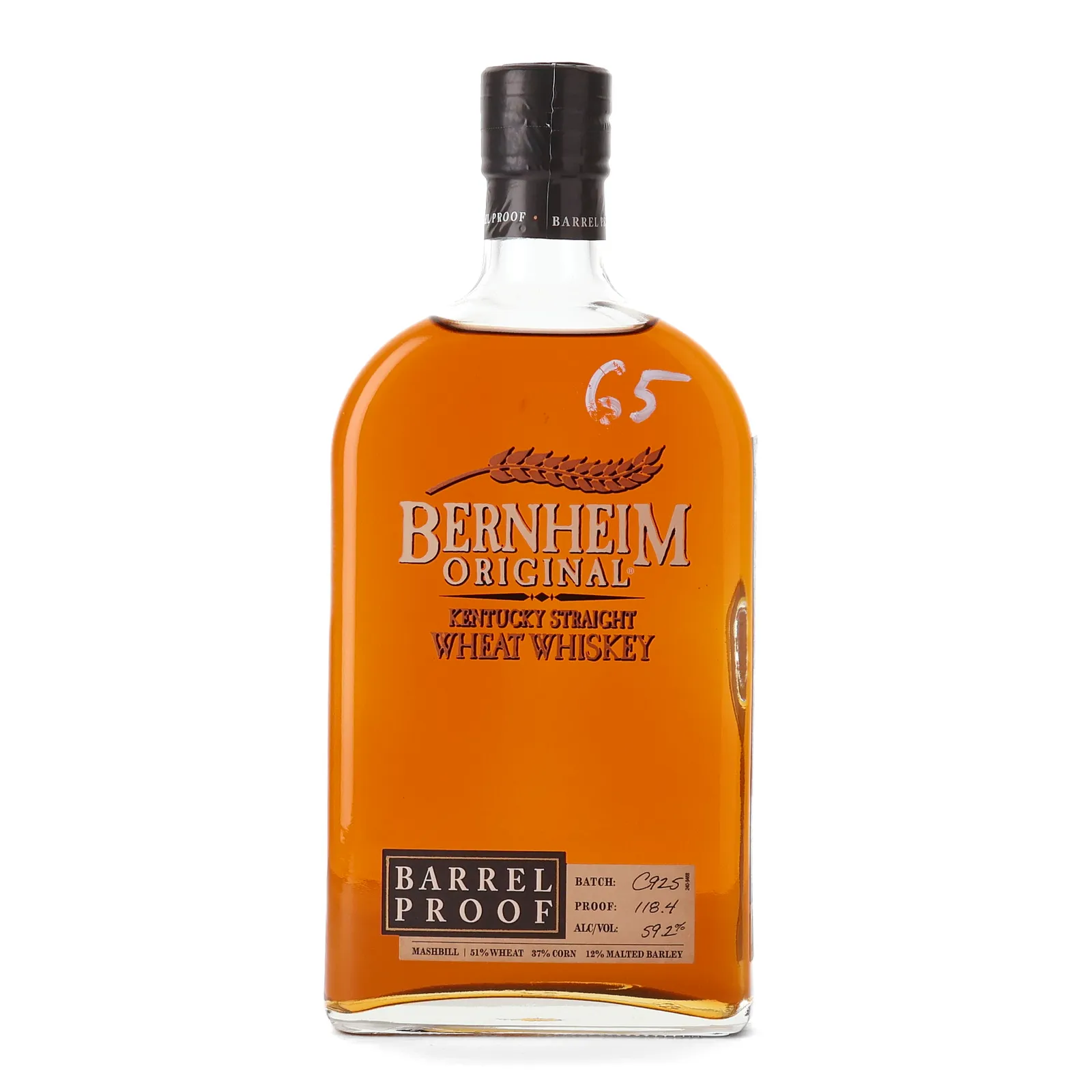 Bernheim Original Barrel Proof Wheat Whiskey, Batch No. C925, 2025, 7 Year Old, 59.2% whisky bottle