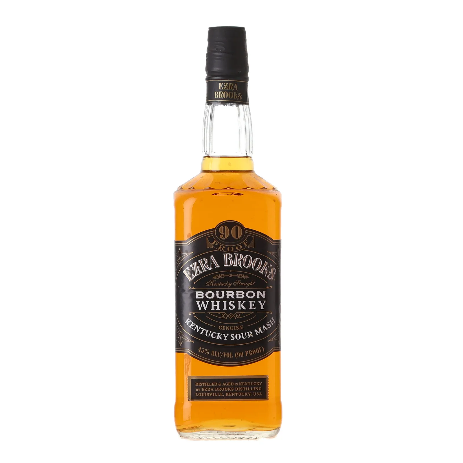 Ezra Brooks Kentucky Sour Mash Bourbon, 45% whisky bottle